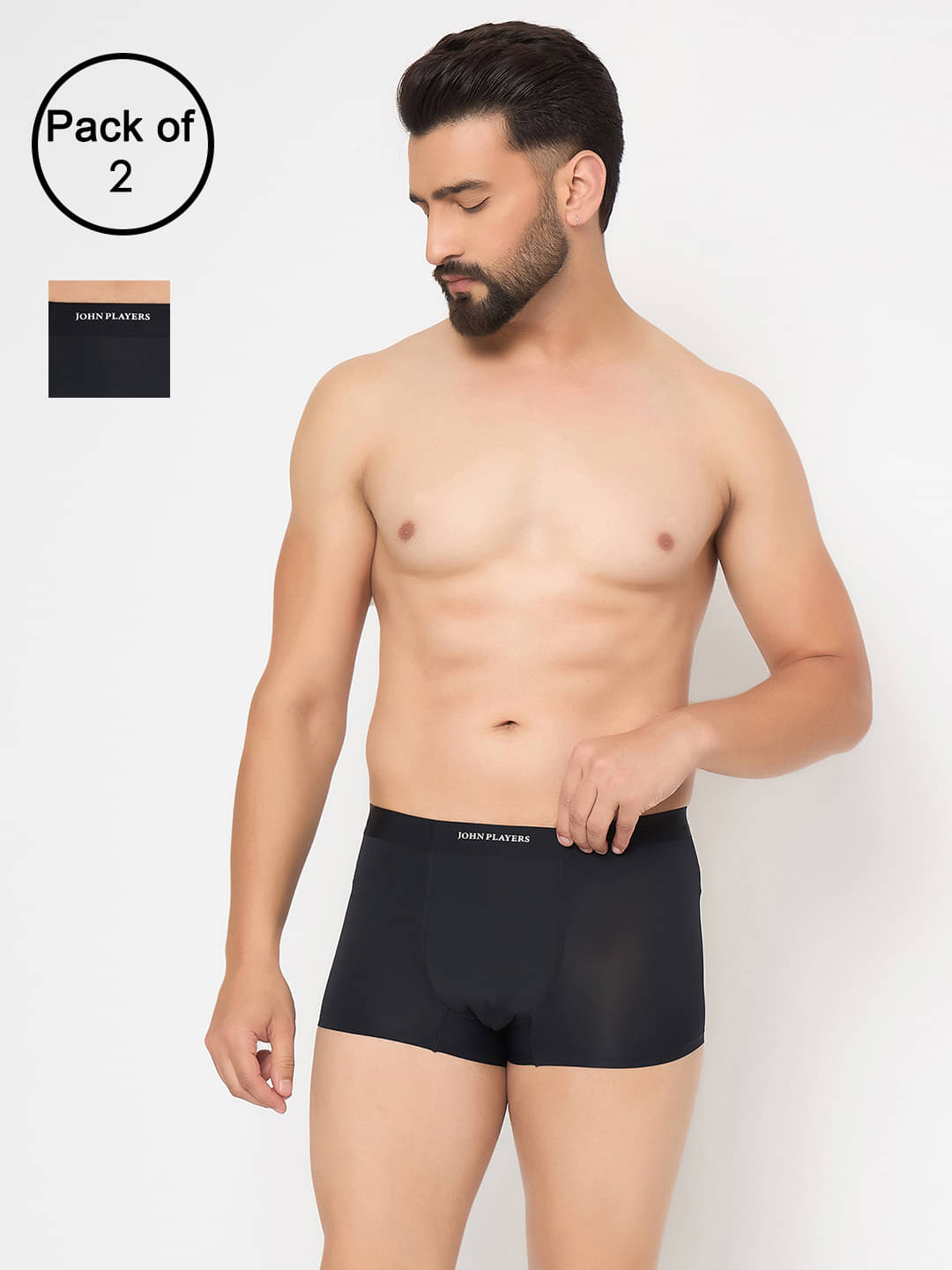     			John Players Pack of 2 Nylon Trunks For Men's ( Black )