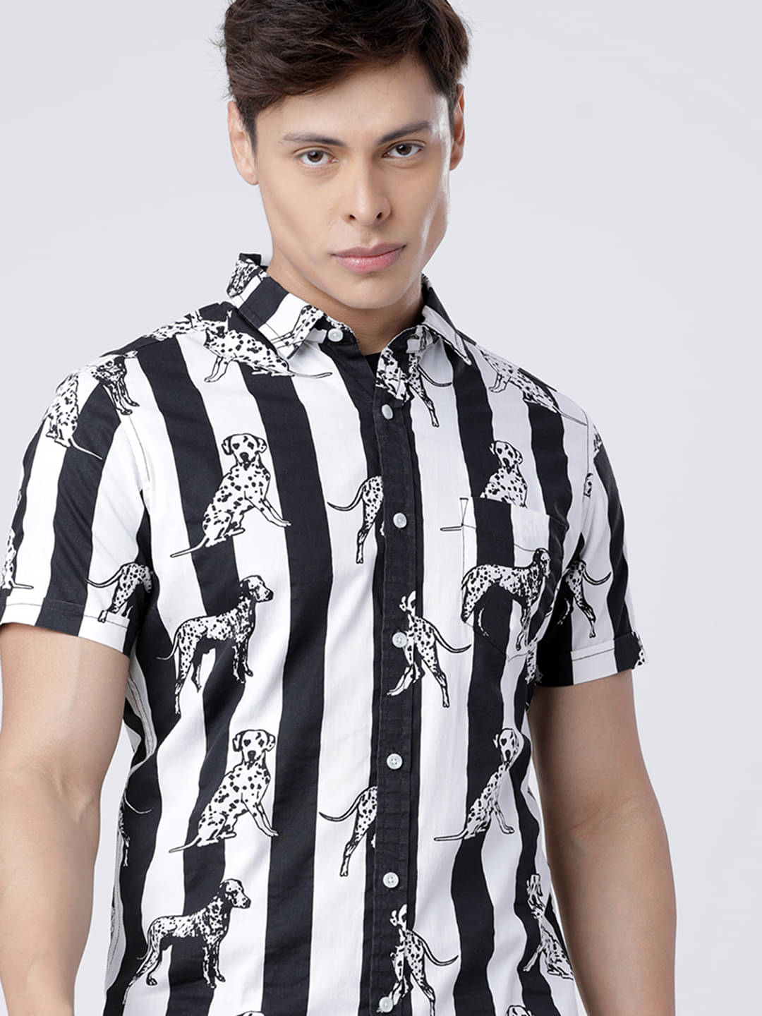     			Locomotive 100% Cotton Slim Fit Printed Half Sleeves Men's Casual Shirt - Multicolor ( Pack of 1 )