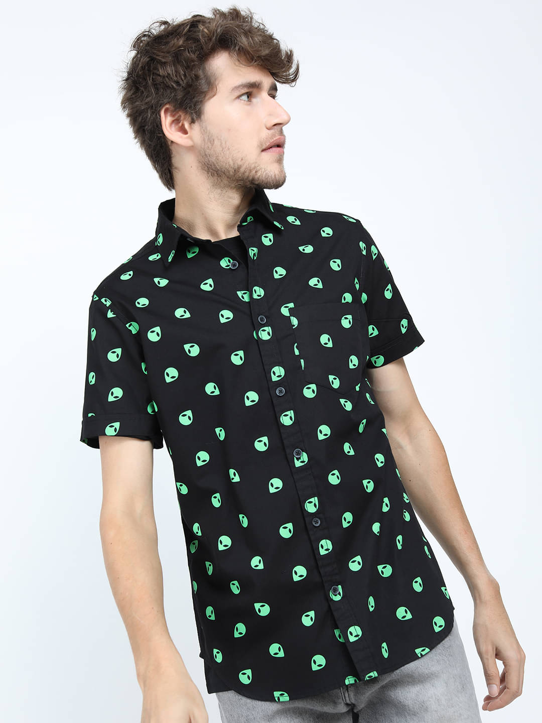     			Locomotive 100% Cotton Slim Fit Printed Half Sleeves Men's Casual Shirt - Multicolor ( Pack of 1 )