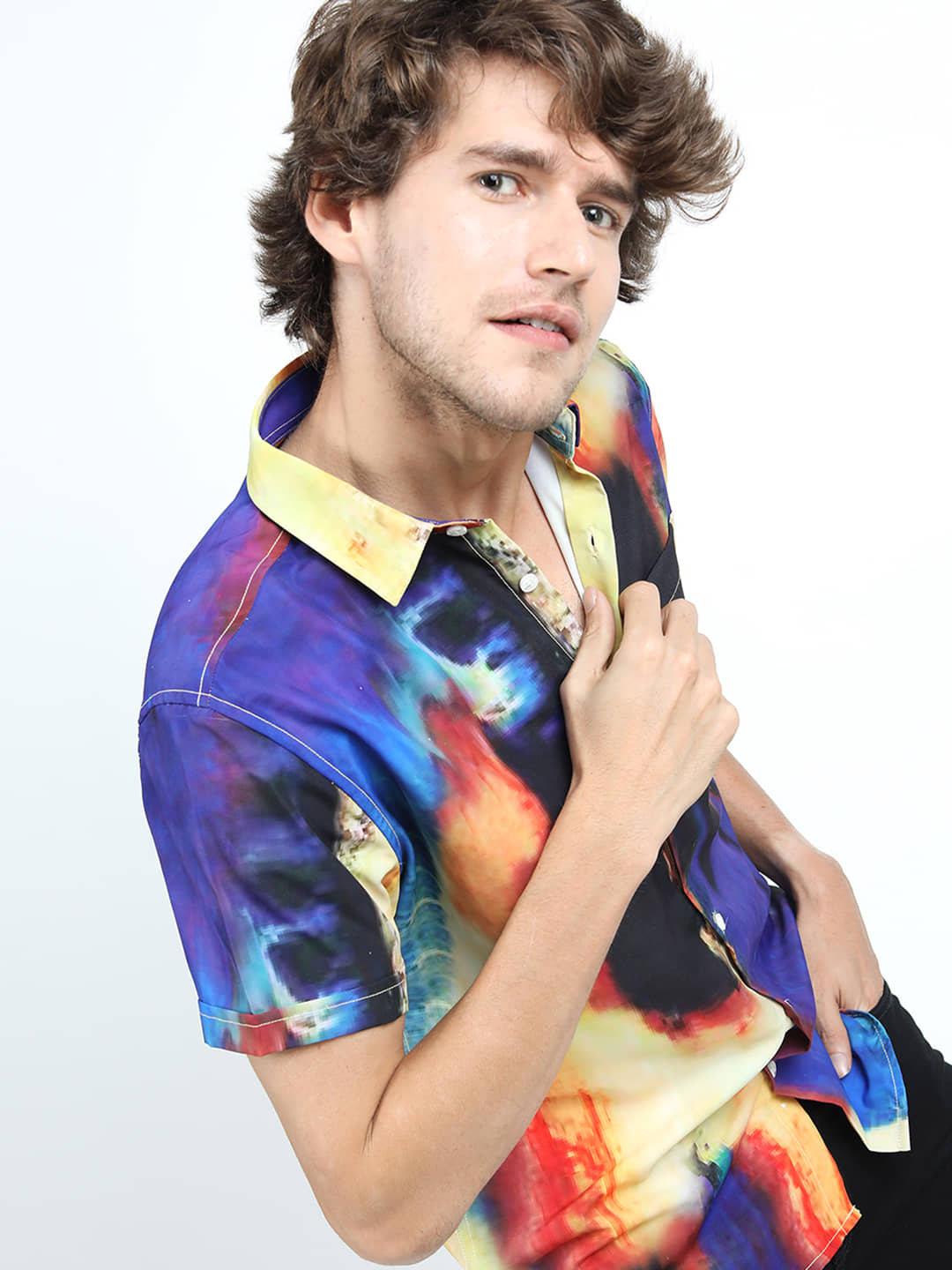 Locomotive Polyester Slim Fit Printed Half Sleeves Men's Casual Shirt - Multicolor ( Pack of 1 )