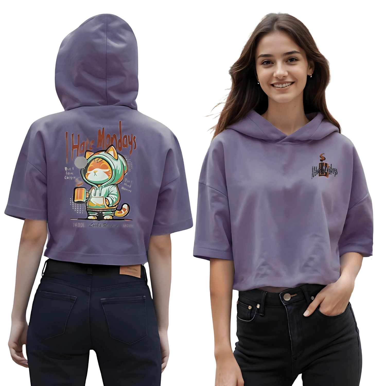Looks United Women's Cotton Crop Top ( Purple )     			Looks United Women's Cotton Crop Top ( Purple )