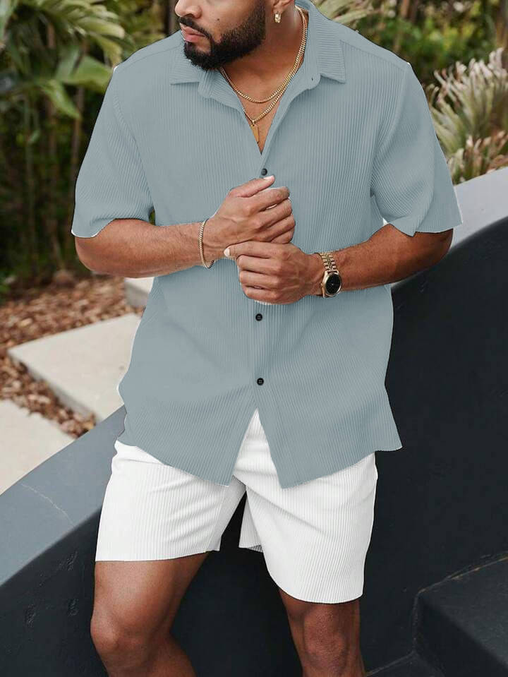 MARMIC FAB Corduroy Slim Fit Popcorn Textured Half Sleeves Men's Casual Shirt - Grey ( Pack of 1 ) MARMIC FAB Corduroy Slim Fit Popcorn Textured Half Sleeves Men's Casual Shirt - Grey ( Pack of 1 )