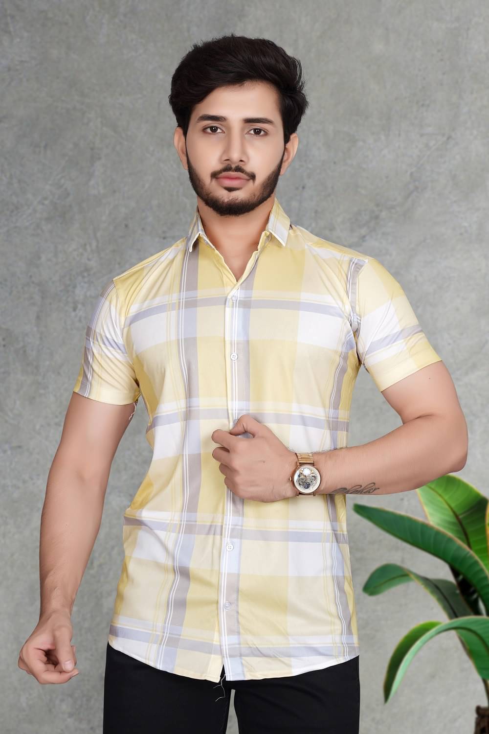 MARMIC FAB Poly Cotton Slim Fit Checks Half Sleeves Men's Casual Shirt - Yellow ( Pack of 1 ) MARMIC FAB Poly Cotton Slim Fit Checks Half Sleeves Men's Casual Shirt - Yellow ( Pack of 1 )