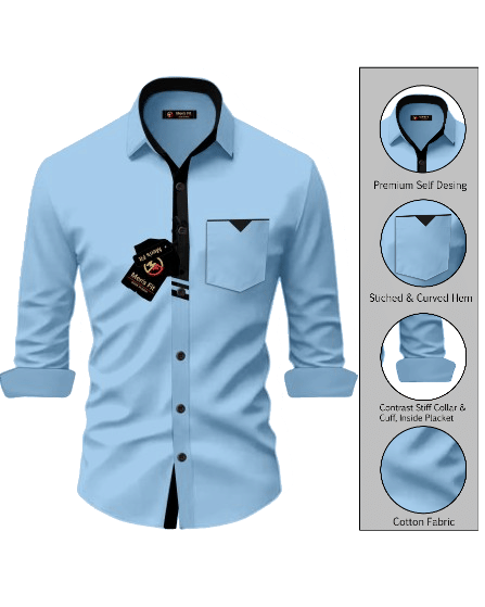     			MEN'S FIT Chiffon Regular Fit Striped Full Sleeves Men's Casual Shirt - Aqua Blue ( Pack of 1 )