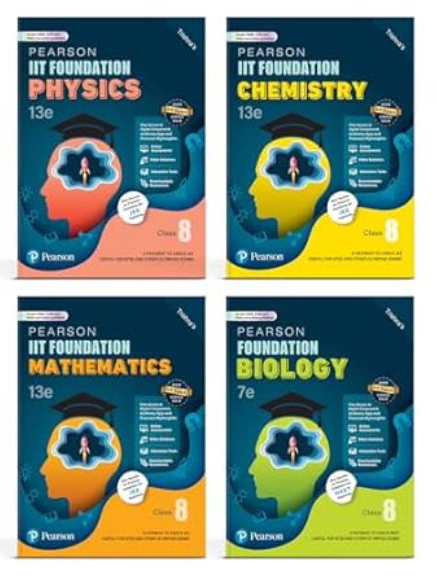 Pearson IIT Foundation' 2025-26 Edition Class 8 Physics Chemistry Mathematics Biology (set of 4) | For NEET, JEE, NTSE & Olympiad Exams Pearson IIT Foundation' 2025-26 Edition Class 8 Physics Chemistry Mathematics Biology (set of 4) | For NEET, JEE, NTSE & Olympiad Exams