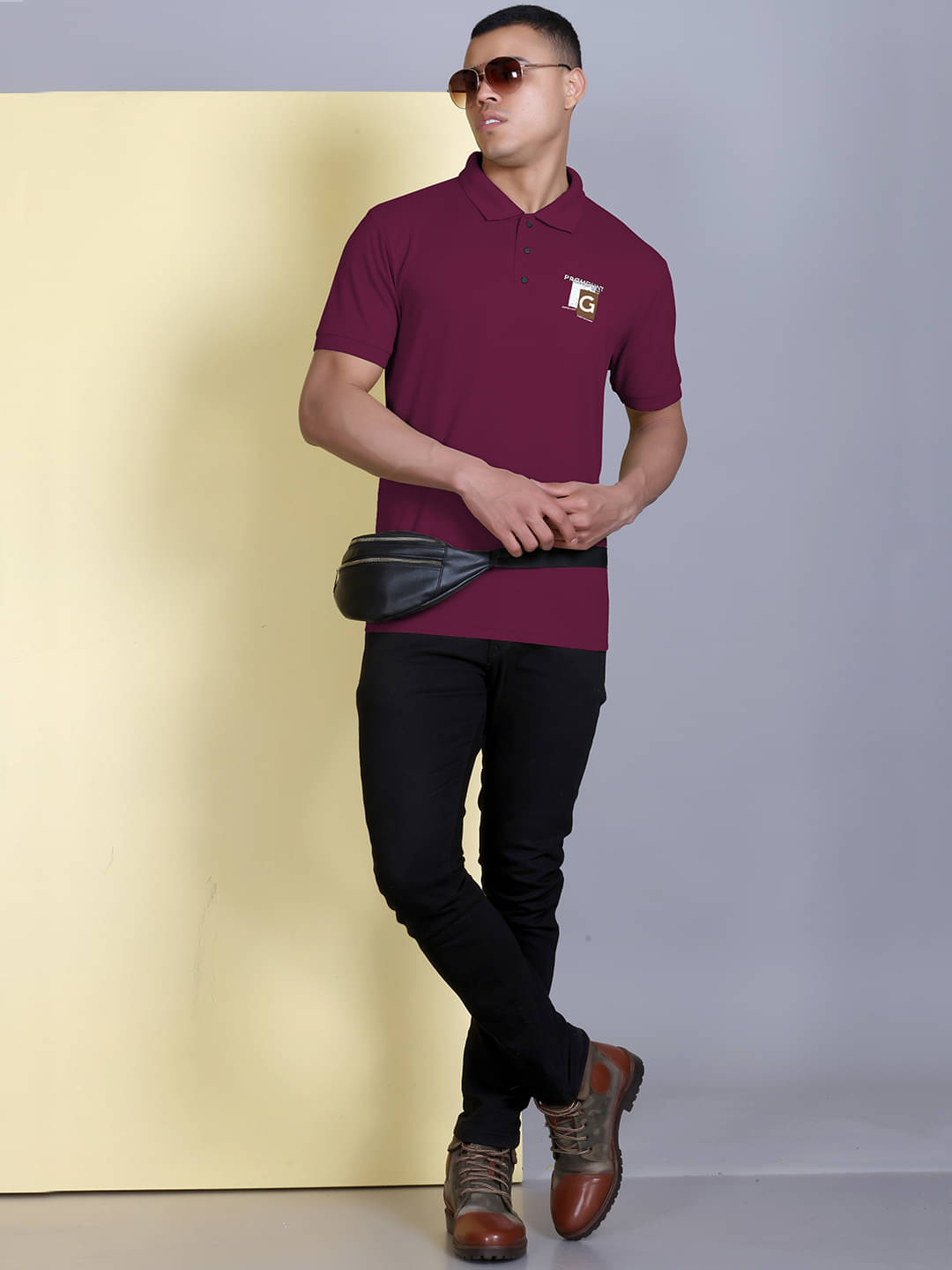     			Promount Men Polyester Regular Fit Solid Polo T Shirt ( Maroon )