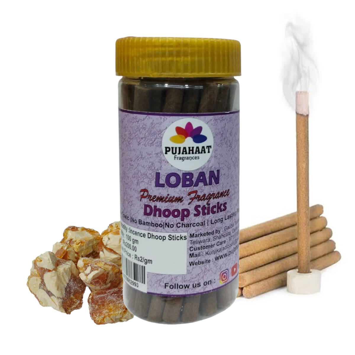     			Pujahaat Incense Dhoop Sticks Loban 100 gm ( Pack of 1 )