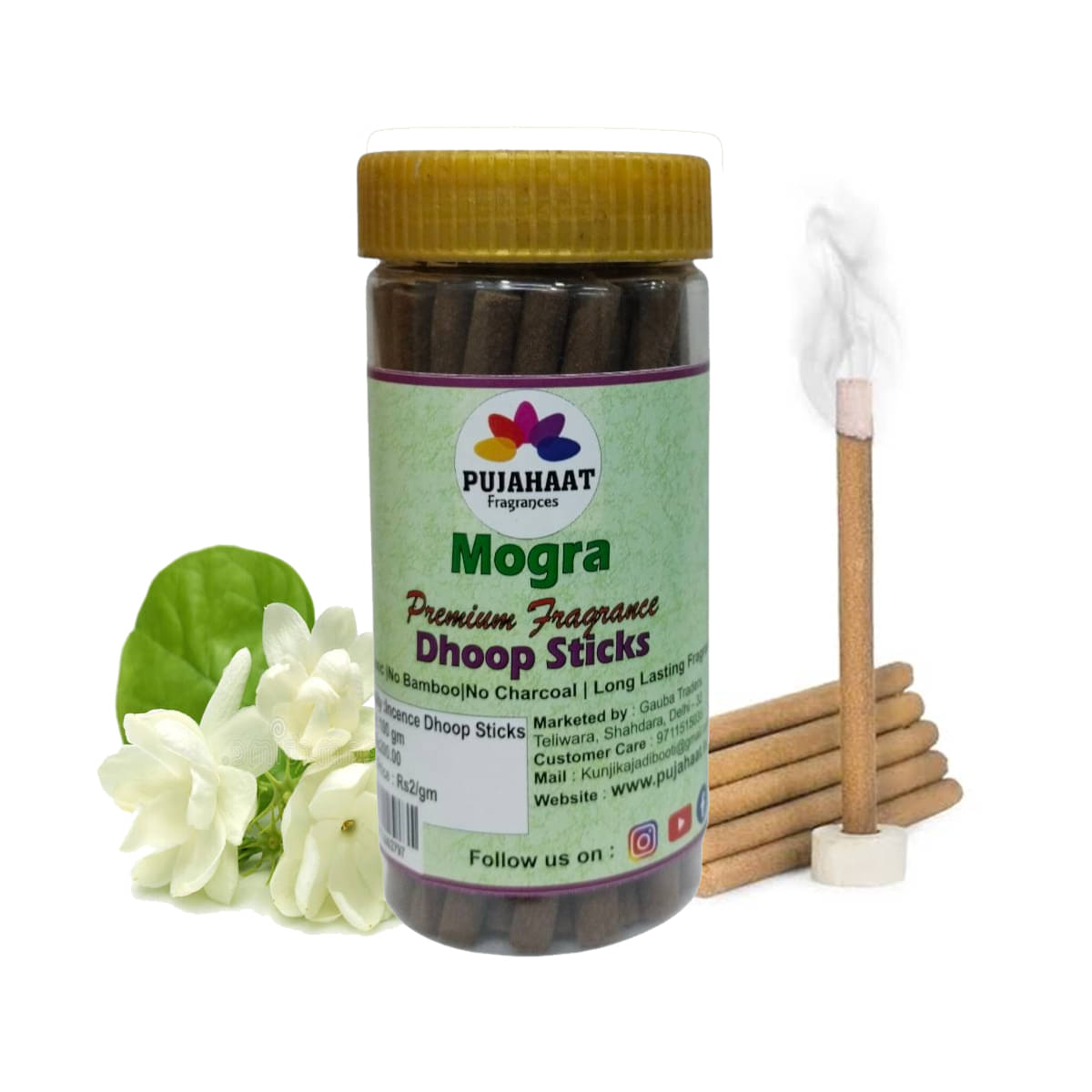     			Pujahaat Incense Dhoop Sticks Mogra 100 gm ( Pack of 1 )