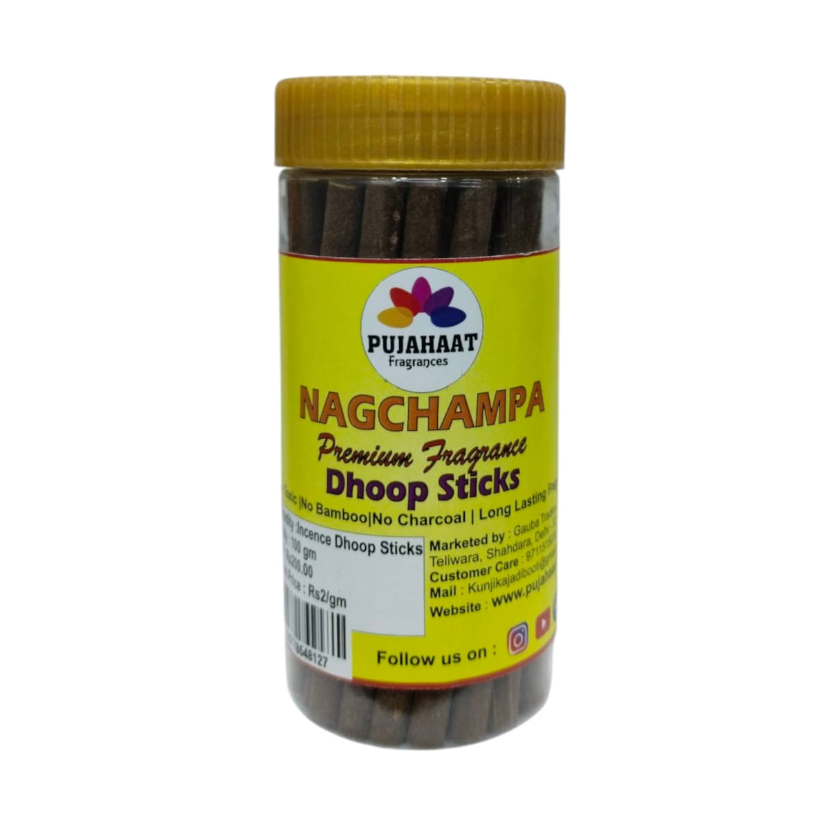     			Pujahaat Incense Dhoop Sticks Nag Champa 100 gm ( Pack of 1 )