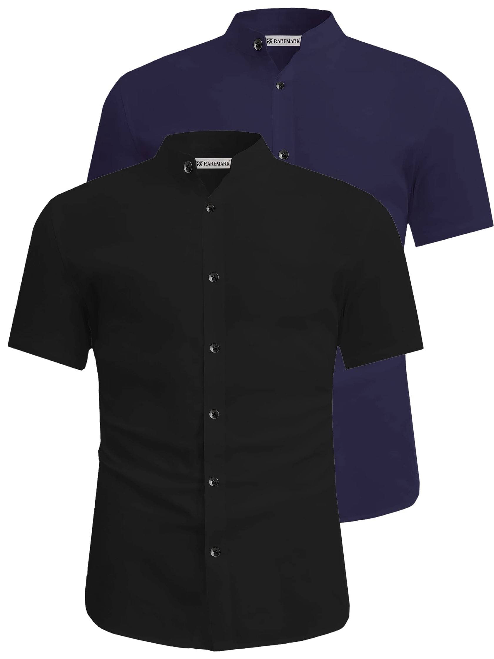 RAREMARK Cotton Blend Slim Fit Solids Half Sleeves Men's Casual Shirt - Navy Blue ( Pack of 2 ) RAREMARK Cotton Blend Slim Fit Solids Half Sleeves Men's Casual Shirt - Navy Blue ( Pack of 2 )