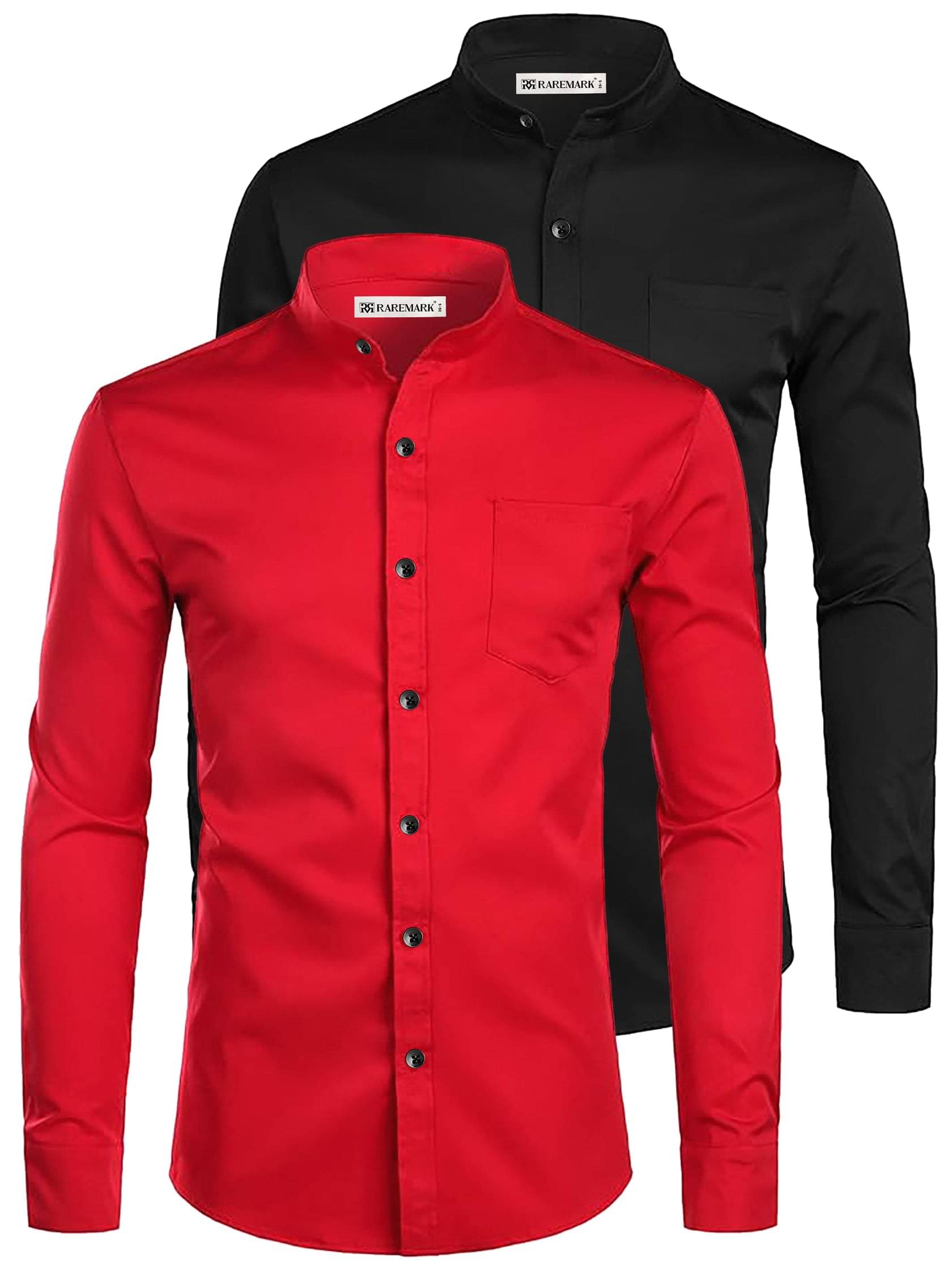 RAREMARK Cotton Blend Slim Fit Solids Full Sleeves Men's Casual Shirt - Red ( Pack of 2 ) RAREMARK Cotton Blend Slim Fit Solids Full Sleeves Men's Casual Shirt - Red ( Pack of 2 )