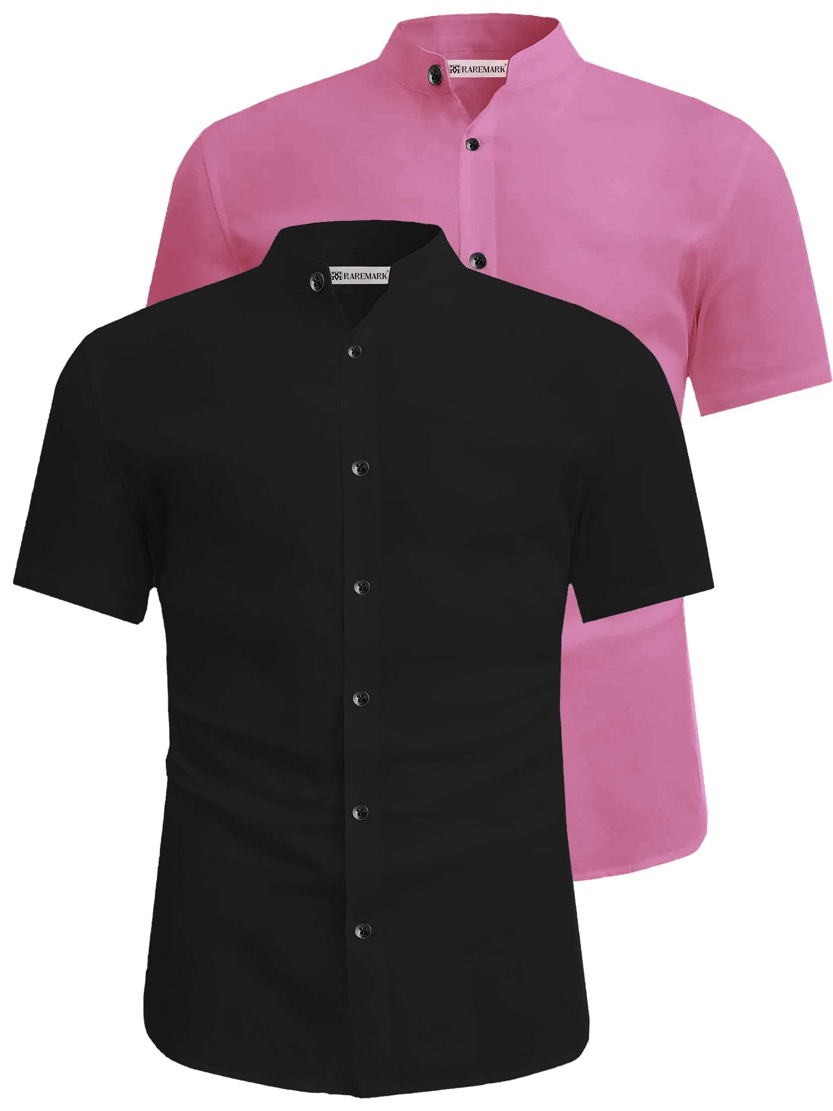     			RAREMARK Cotton Blend Slim Fit Solids Half Sleeves Men's Casual Shirt - Peach ( Pack of 2 )