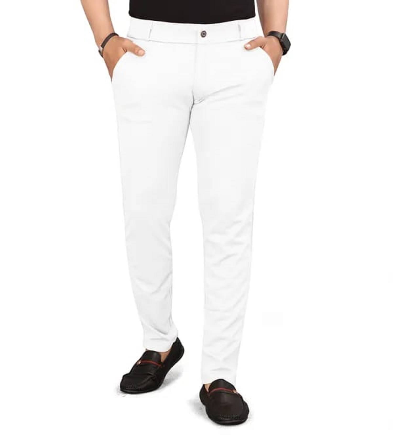     			REKHOLA Slim Flat Men's Chinos - White ( Pack of 1 )