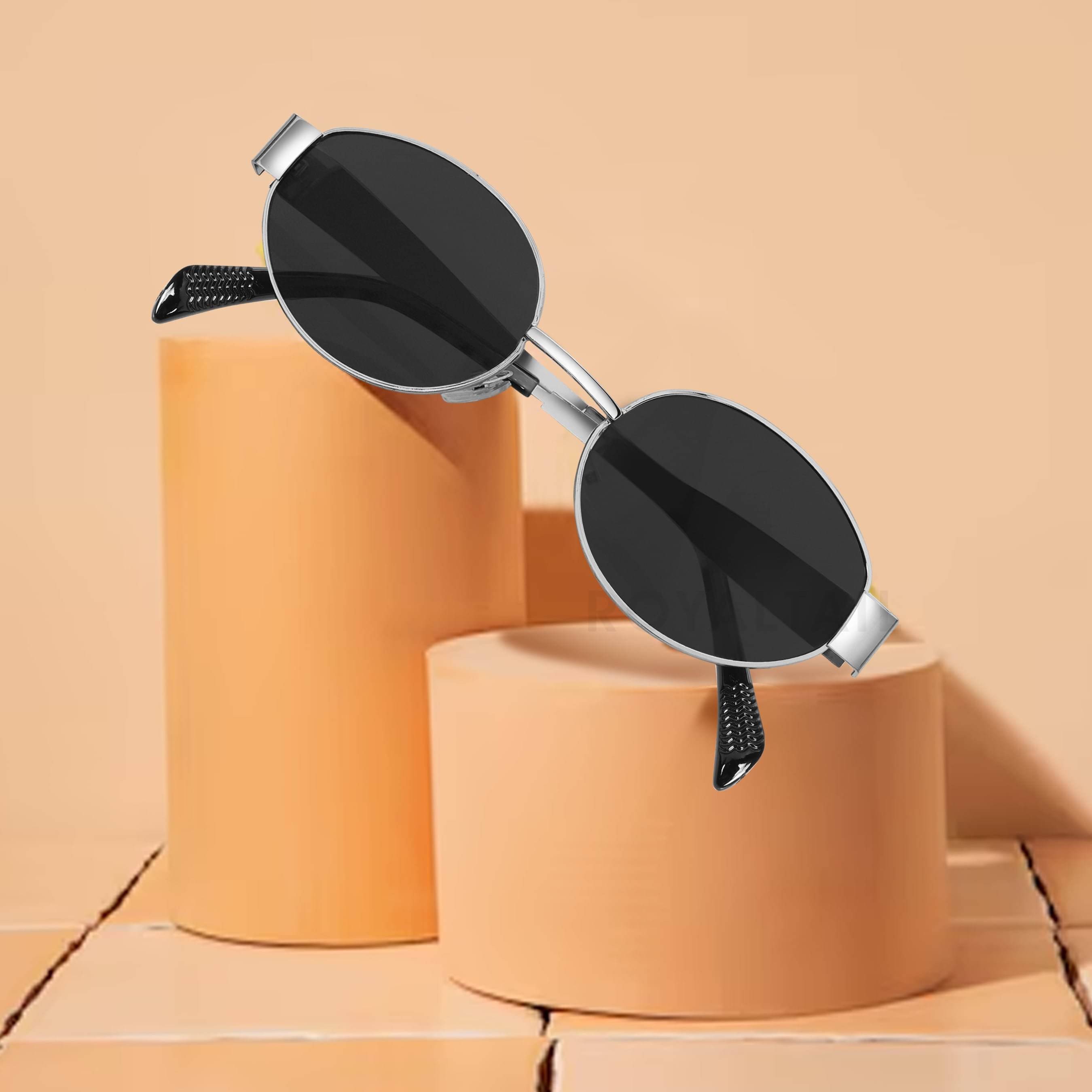 ROYALTAIL Silver Oval Sunglasses ( Pack of 1 ) ROYALTAIL Silver Oval Sunglasses ( Pack of 1 )