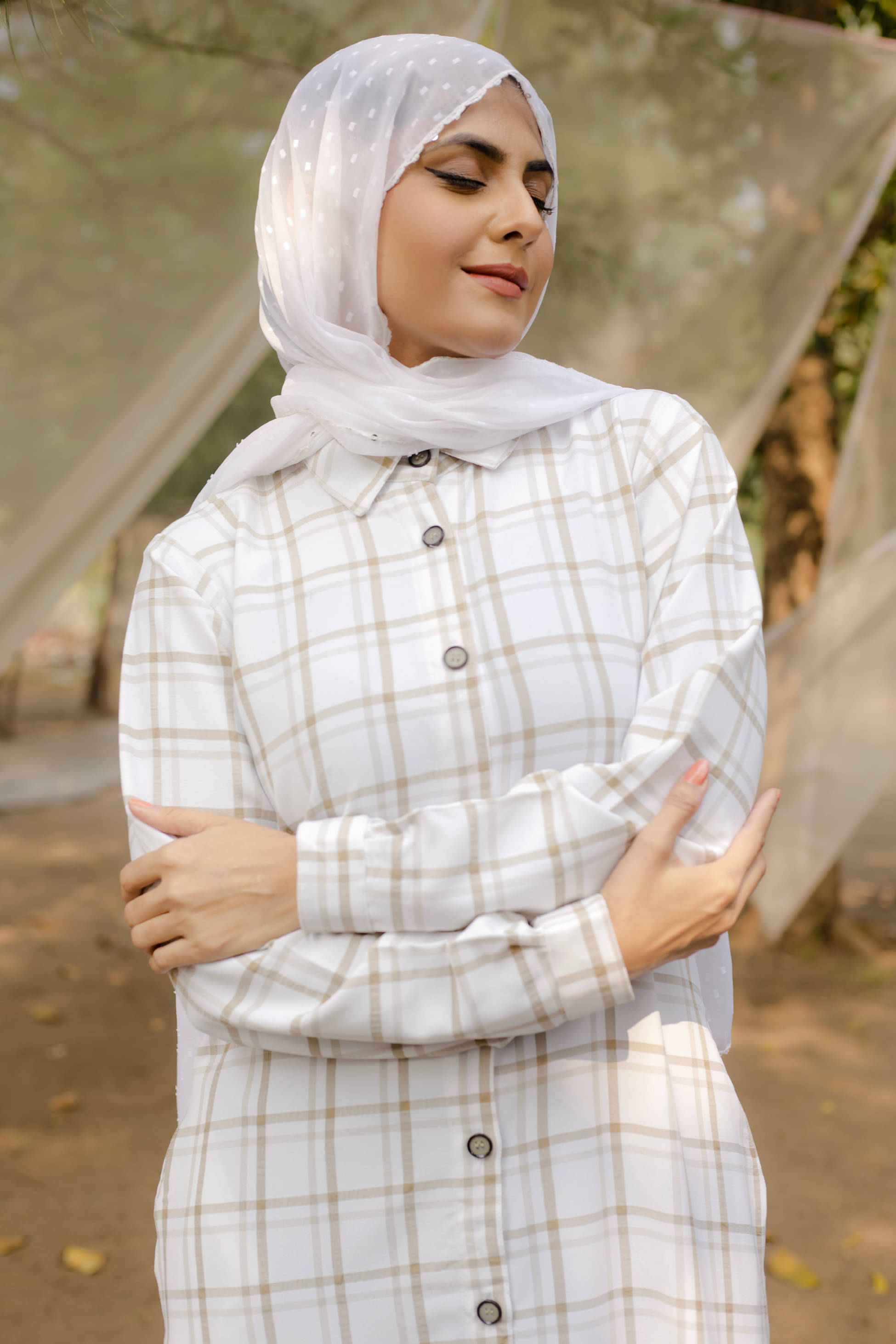     			SARINKU Cotton Burqa without Hijab White ( Pack of 1 )