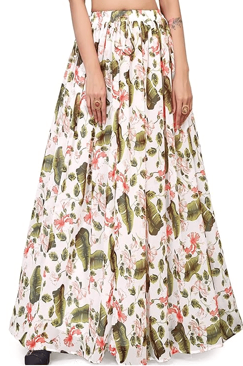 SILK SUTRA Cream Cotton Blend Women's Flared Skirt ( Pack of 1 ) SILK SUTRA Cream Cotton Blend Women's Flared Skirt ( Pack of 1 )