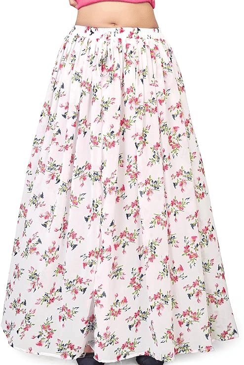 SILK SUTRA Off White Cotton Blend Women's Flared Skirt ( Pack of 1 ) SILK SUTRA Off White Cotton Blend Women's Flared Skirt ( Pack of 1 )