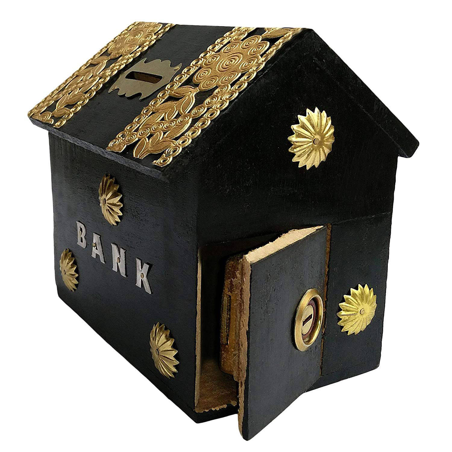     			SWH Wood Black Piggy Bank ( Pack of 1 )