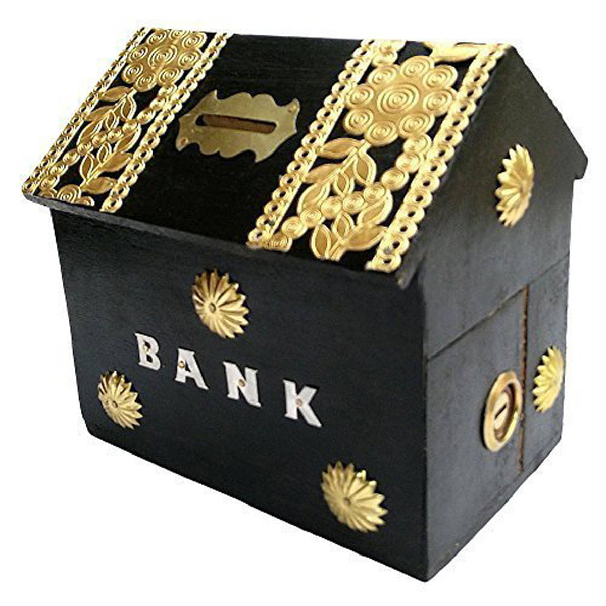    			SWH Wood Black Piggy Bank ( Pack of 1 )