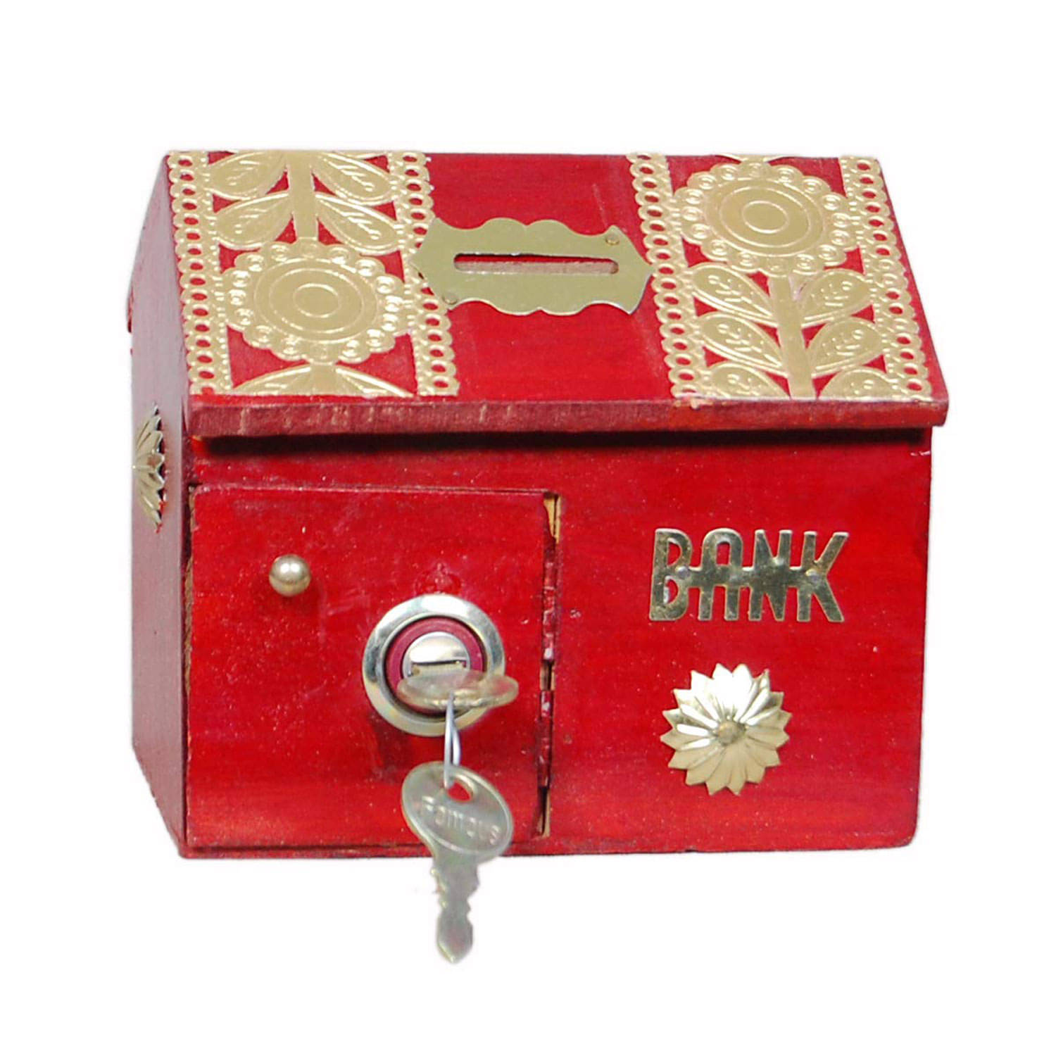    			SWH Wood Red Piggy Bank ( Pack of 1 )