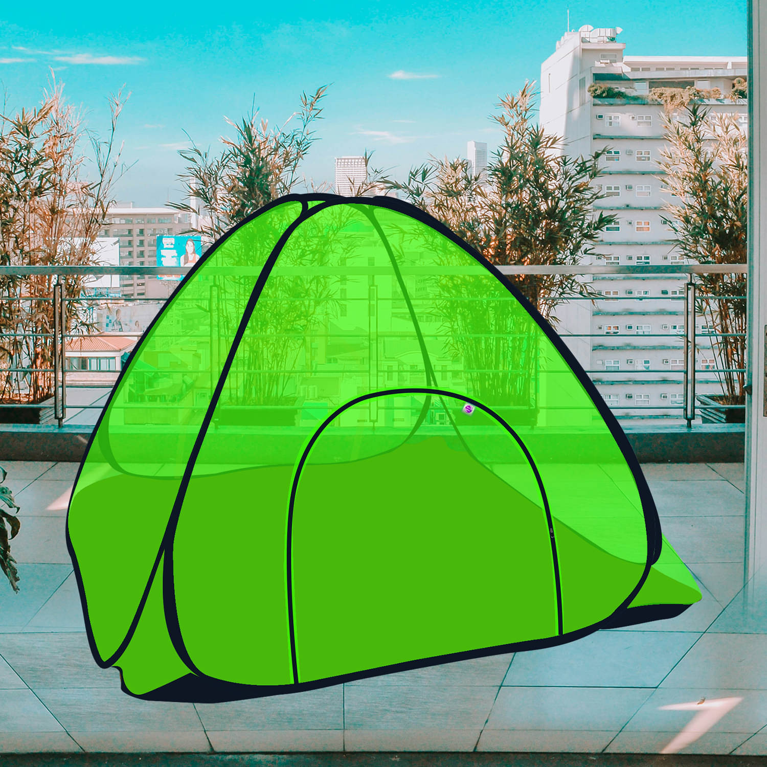     			Silver Shine - Green Polycotton Foldable Mosquito Net ( Pack of 1 )