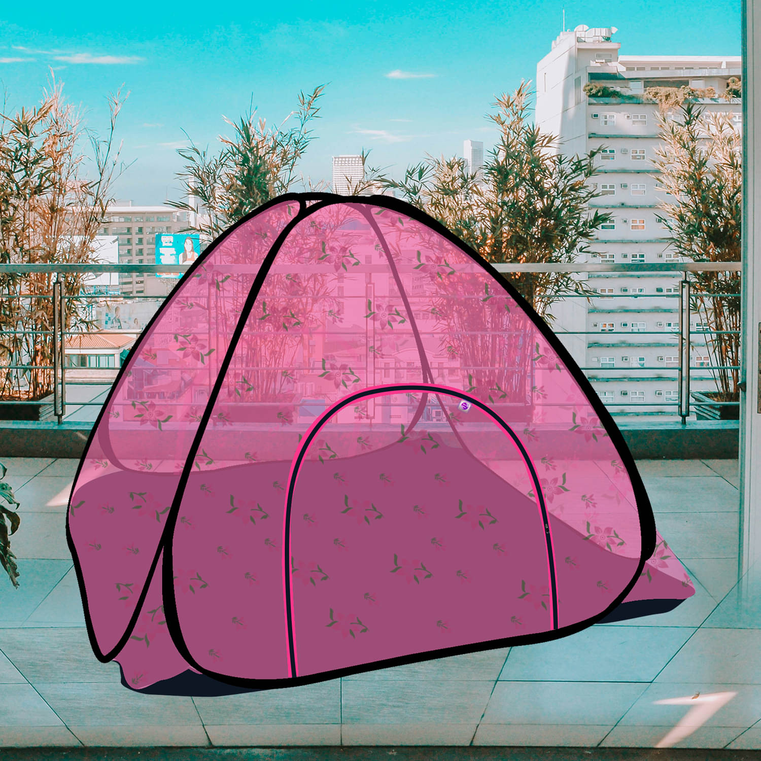     			Silver Shine - Multi Polycotton Foldable Mosquito Net ( Pack of 1 )