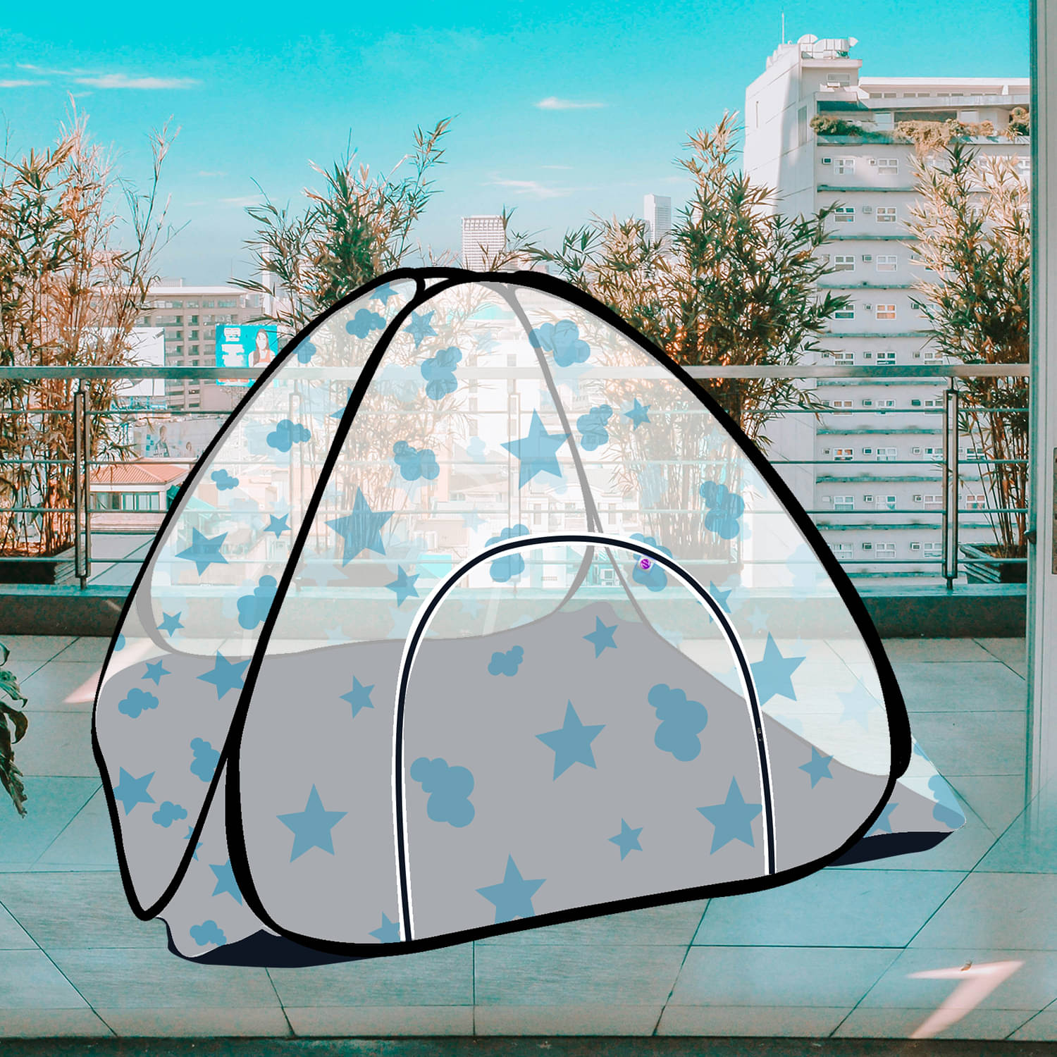     			Silver Shine - White Polycotton Foldable Mosquito Net ( Pack of 1 )