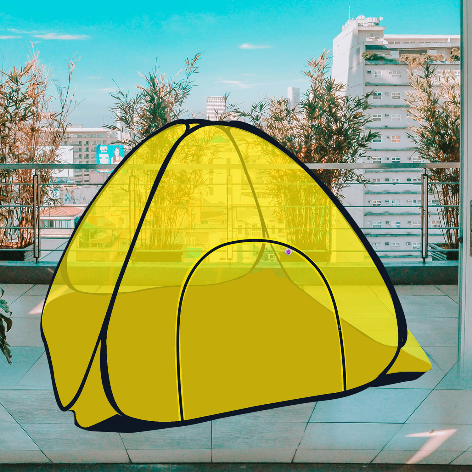     			Silver Shine - Yellow Polycotton Foldable Mosquito Net ( Pack of 1 )