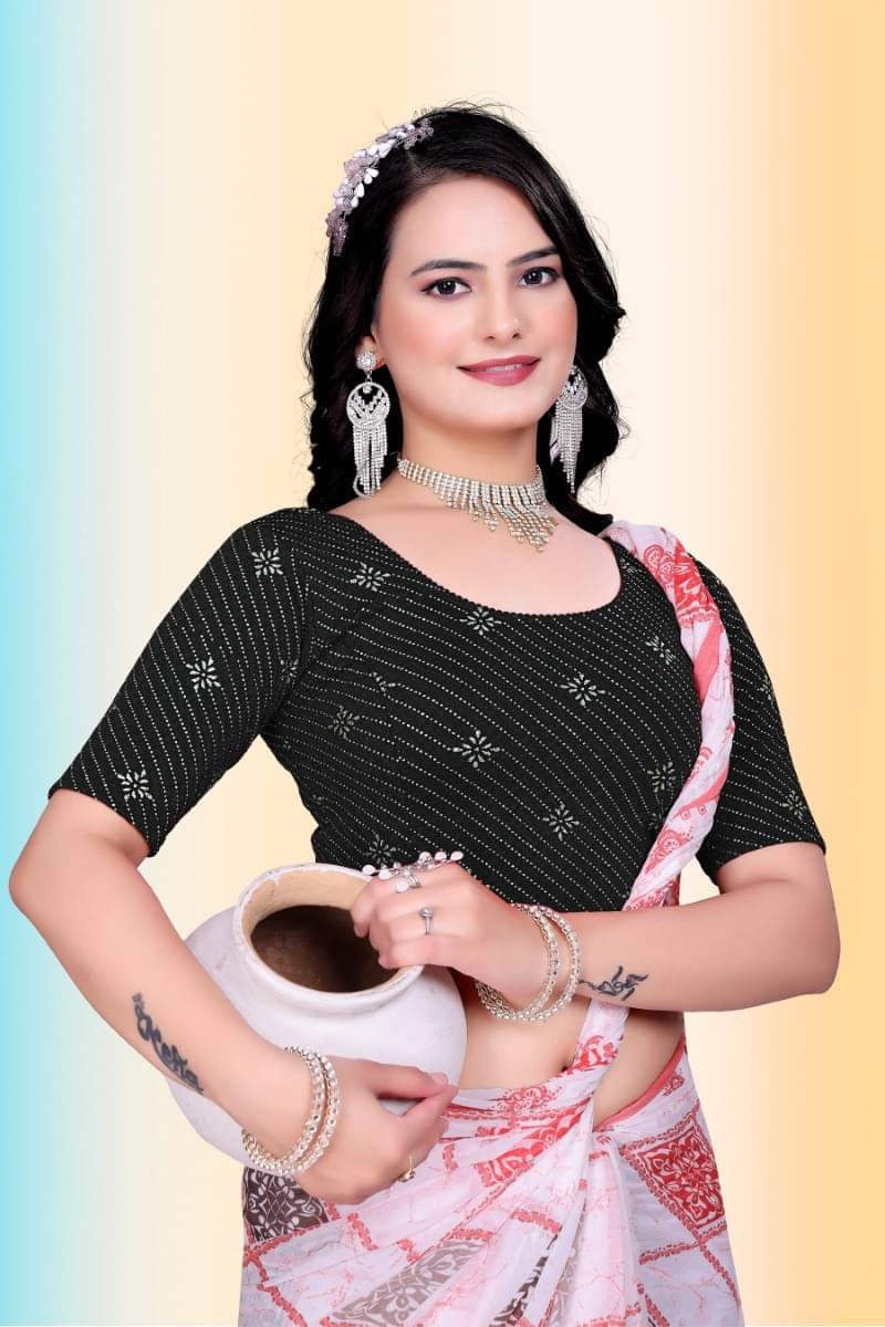     			TANISHM FEB TEX Black Readymade without Pad Cotton Women's Blouse ( Pack of 1 )