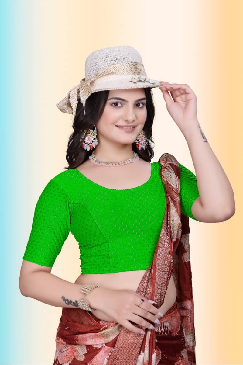     			TANISHM FEB TEX Mint Green Readymade without Pad Cotton Women's Blouse ( Pack of 1 )