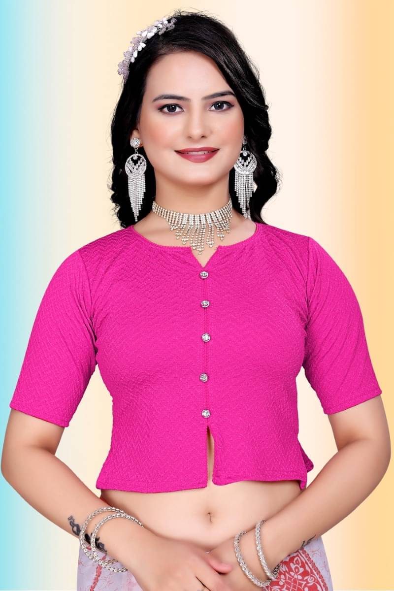     			TANISHM FEB TEX Pink Readymade without Pad Cotton Women's Blouse ( Pack of 1 )
