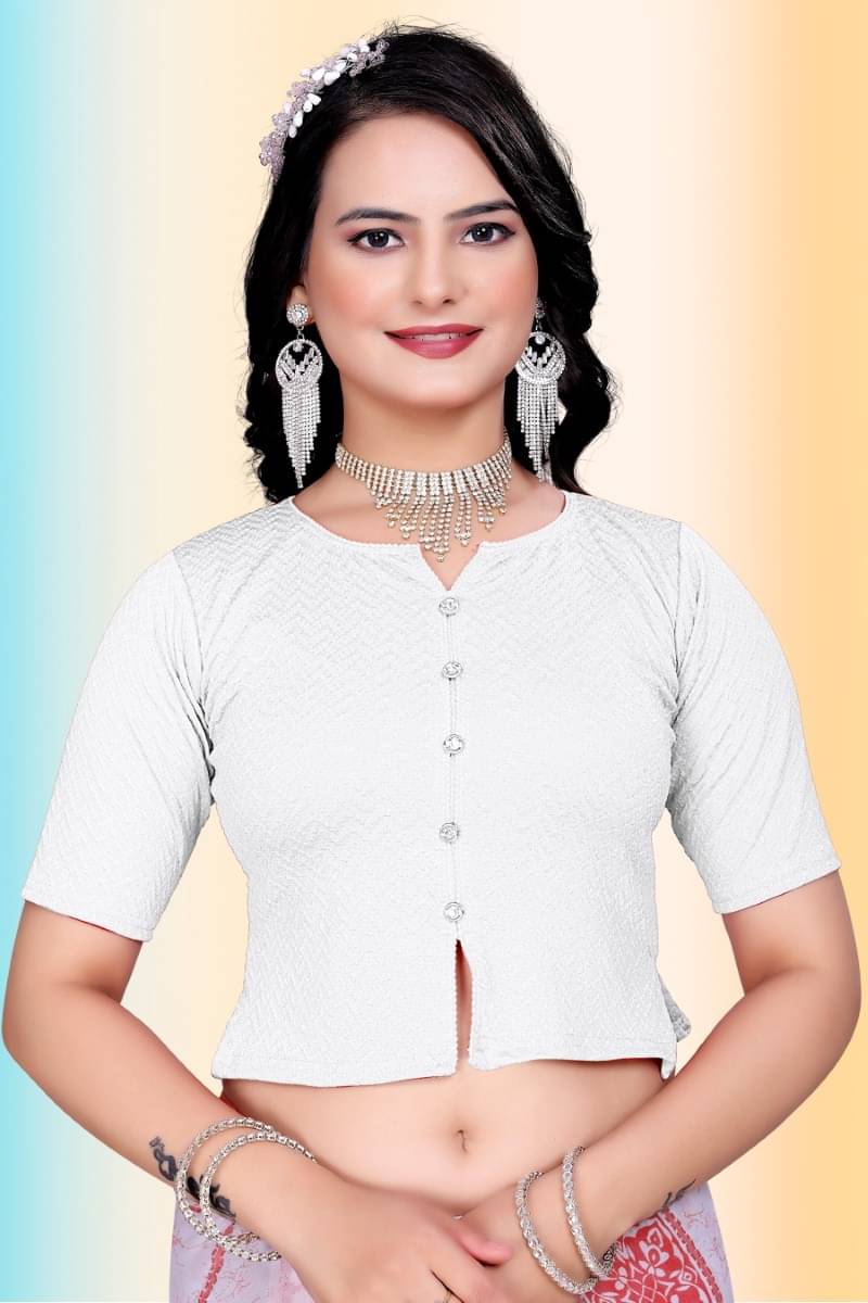     			TANISHM FEB TEX White Readymade without Pad Cotton Women's Blouse ( Pack of 1 )