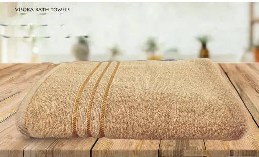     			VISOKA TEX Pack of 1 Cotton 325 -GSM Bath Towel ( bEIGE )