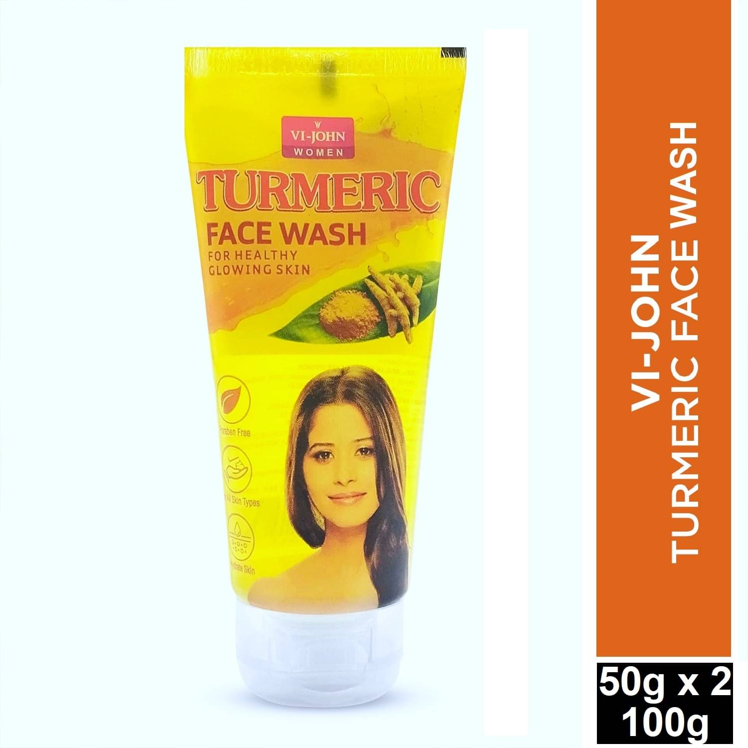     			Vi-John Turmeric Face Wash Reduces Dark Spots & Gives Healthy Glowing Skin For All Skin Type, 50g (Pack of 2)