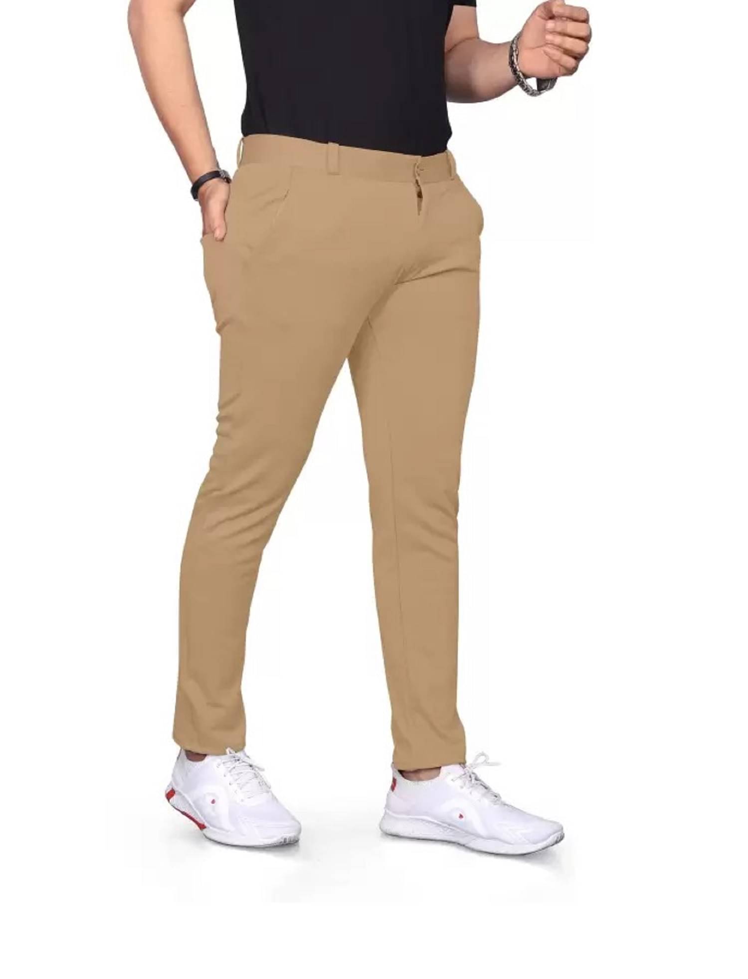    			Woozie Slim Flat Men's Trouser - Khaki ( Pack of 1 )