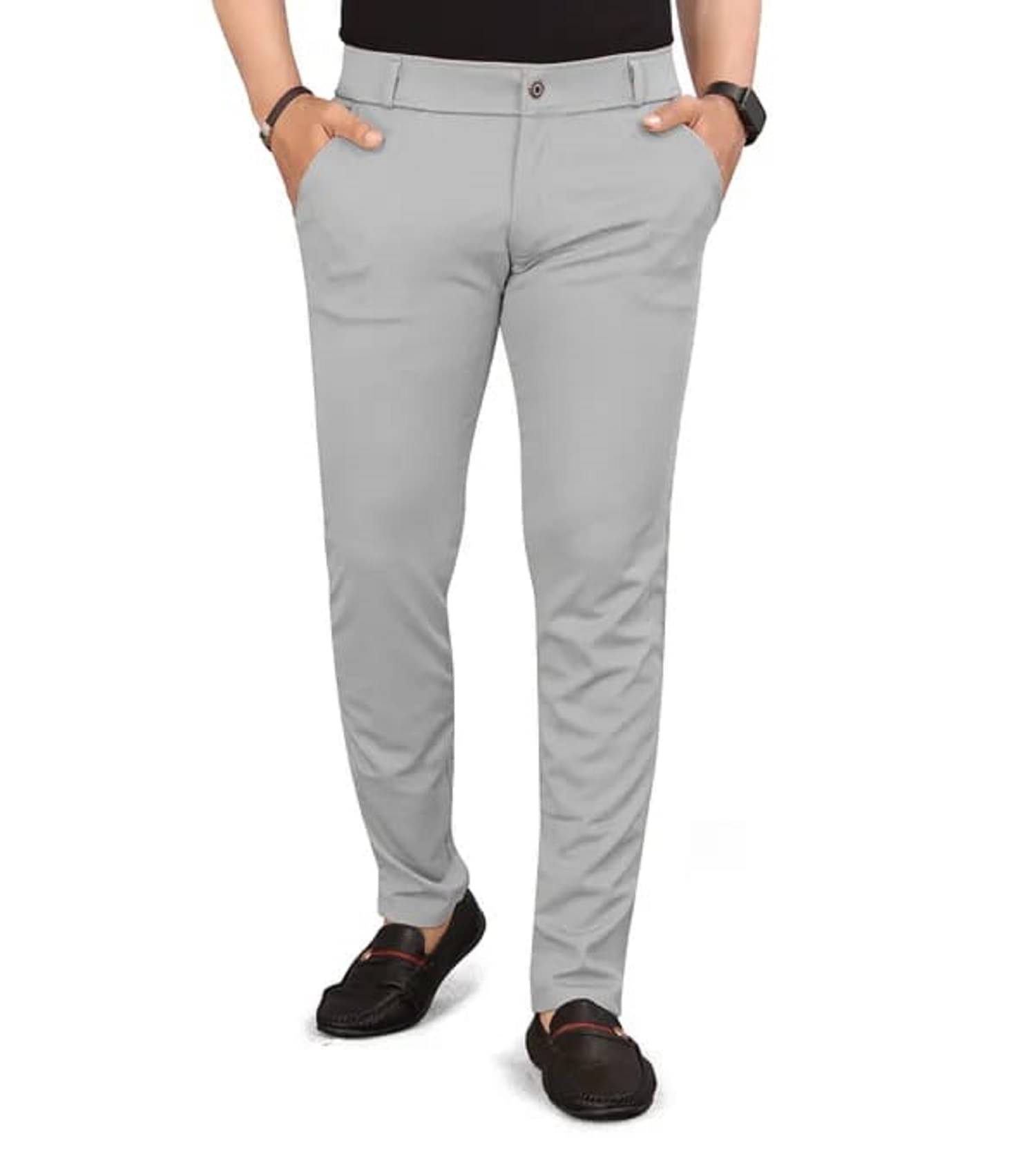     			Woozie Slim Flat Men's Trouser - Grey ( Pack of 1 )