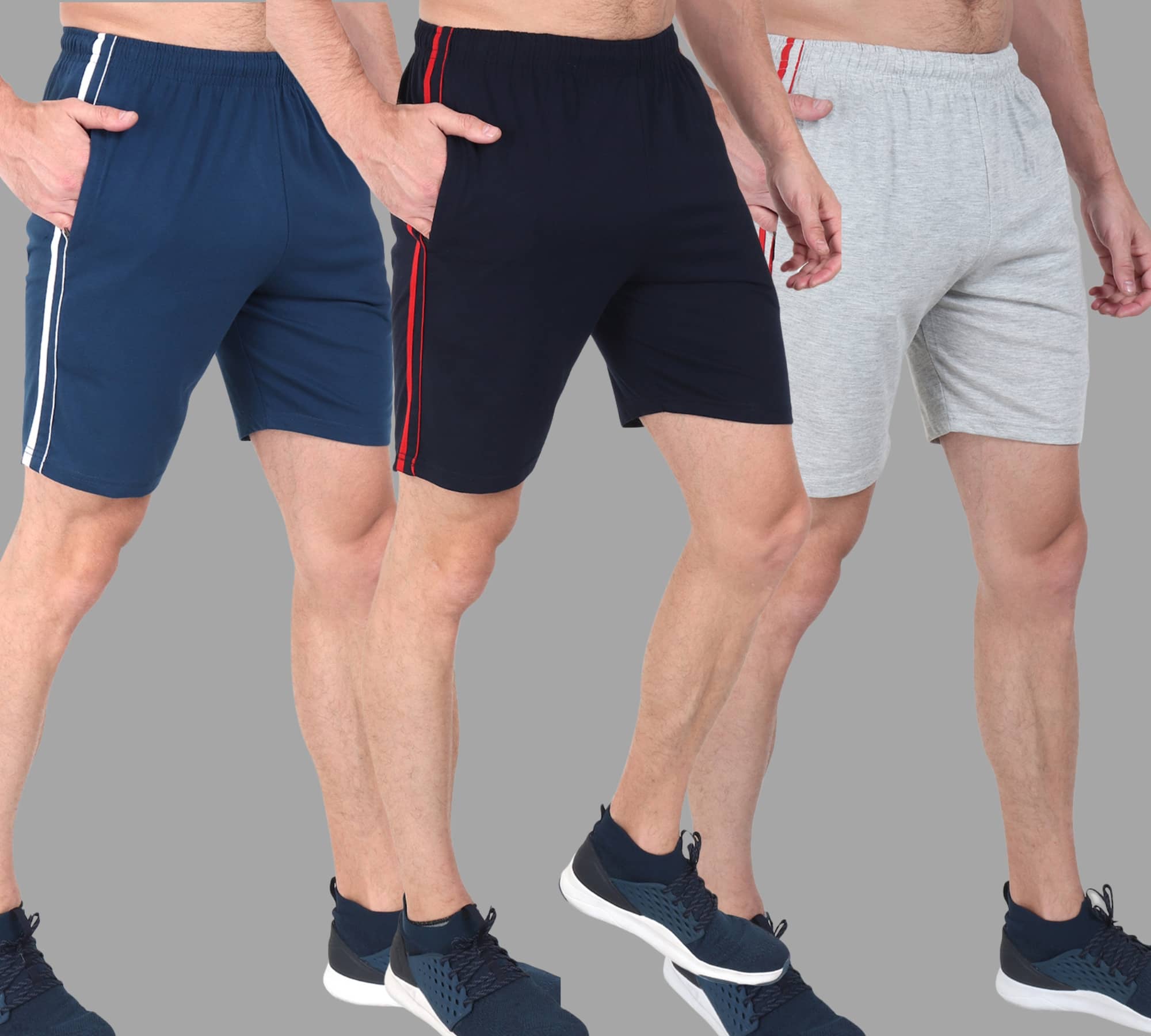 Zeffit Multi Cotton Blend Men's Shorts ( Pack of 3 ) - Shorts | Buy online on ZillyBuy