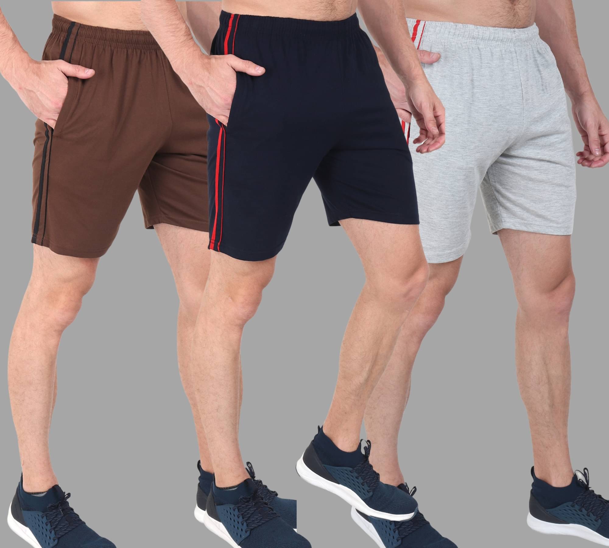 Zeffit Multicolor 4 Cotton Blend Men's Shorts ( Pack of 3 )     			Zeffit Multicolor 4 Cotton Blend Men's Shorts ( Pack of 3 )