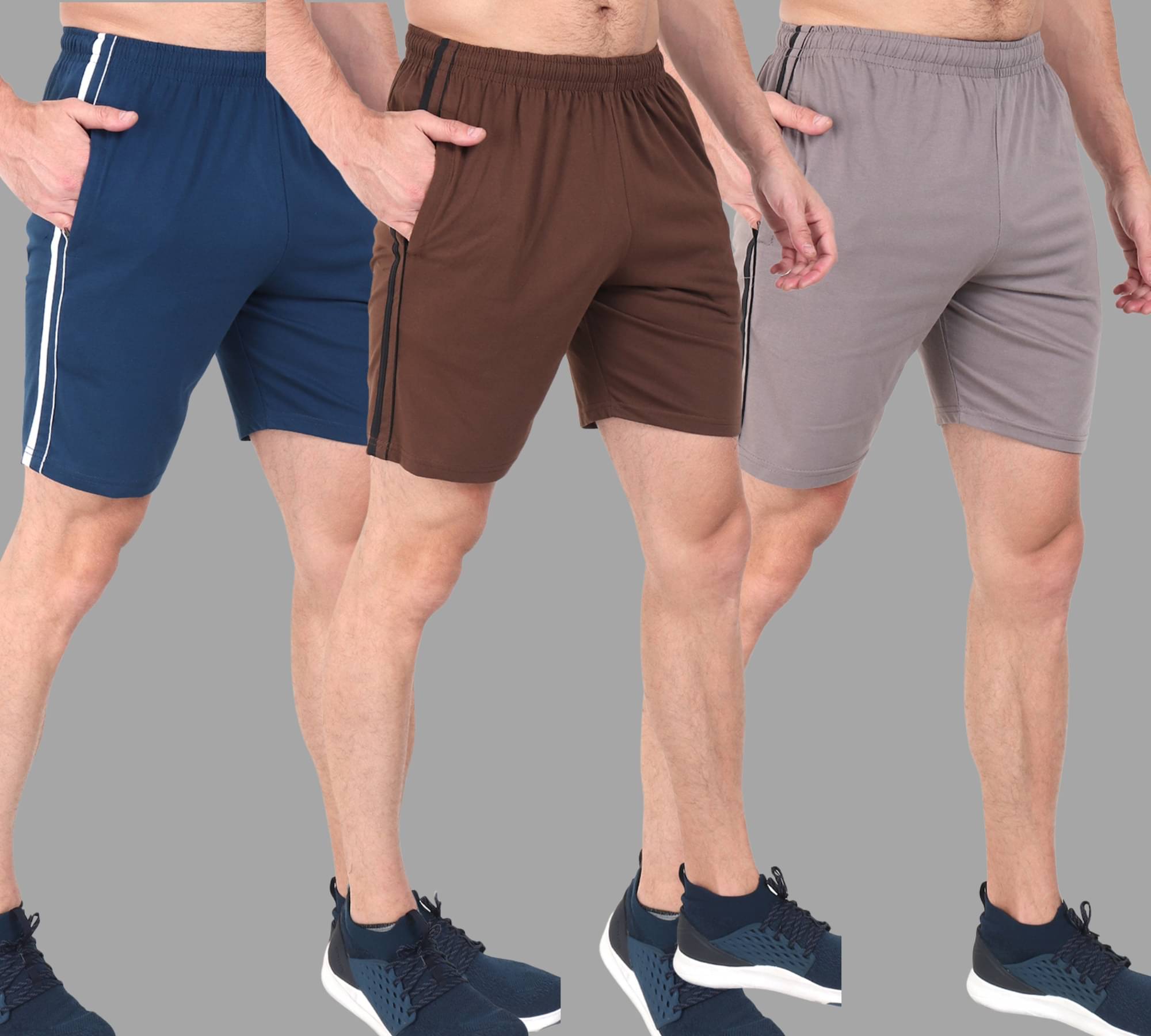 Zeffit Multicolor Cotton Blend Men's Shorts ( Pack of 3 ) Zeffit Multicolor Cotton Blend Men's Shorts ( Pack of 3 )