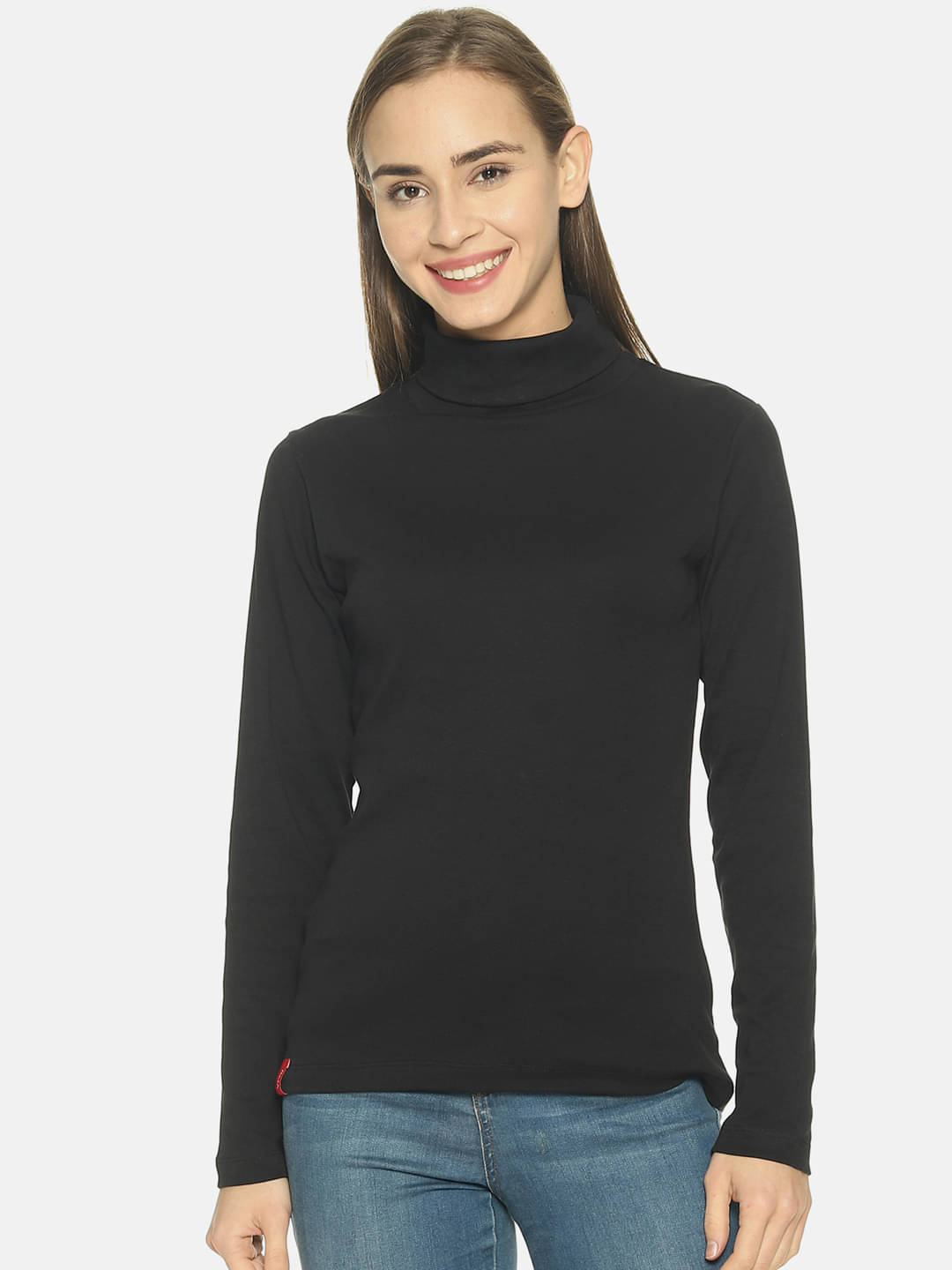     			femea Women's Cotton Regular Top ( Black )