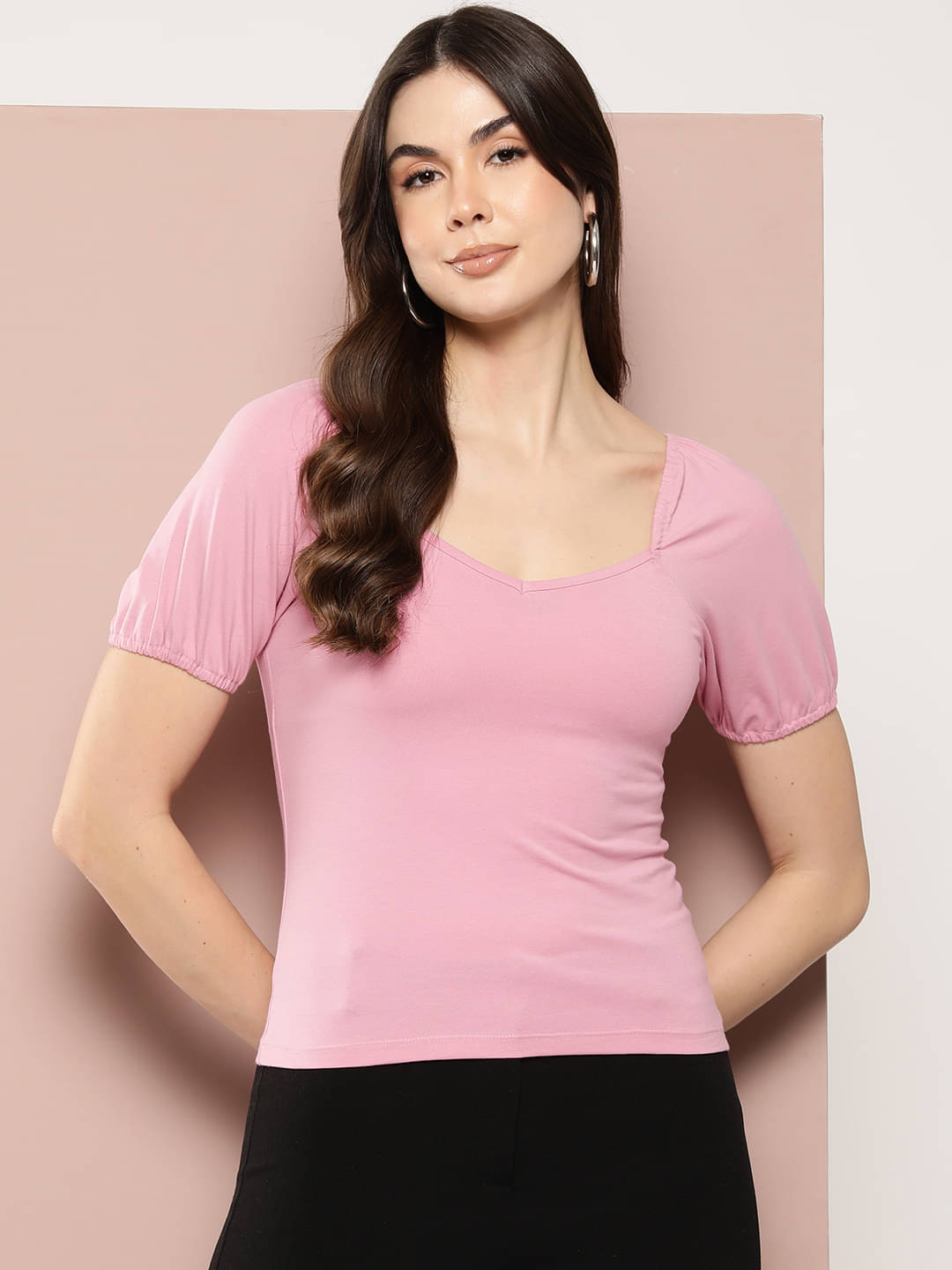     			femea Women's Cotton Regular Top ( Pink )