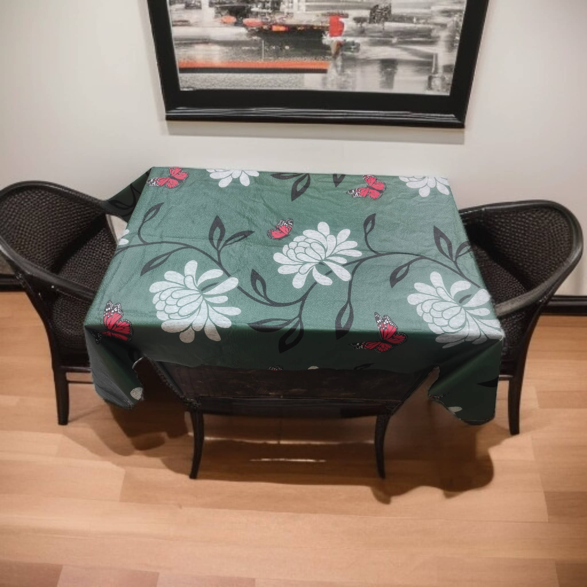 mopak decor Printed Polyester 2 Seater Rectangle Table Cover ( 137 x 101 ) cm Pack of 1 Green mopak decor Printed Polyester 2 Seater Rectangle Table Cover ( 137 x 101 ) cm Pack of 1 Green