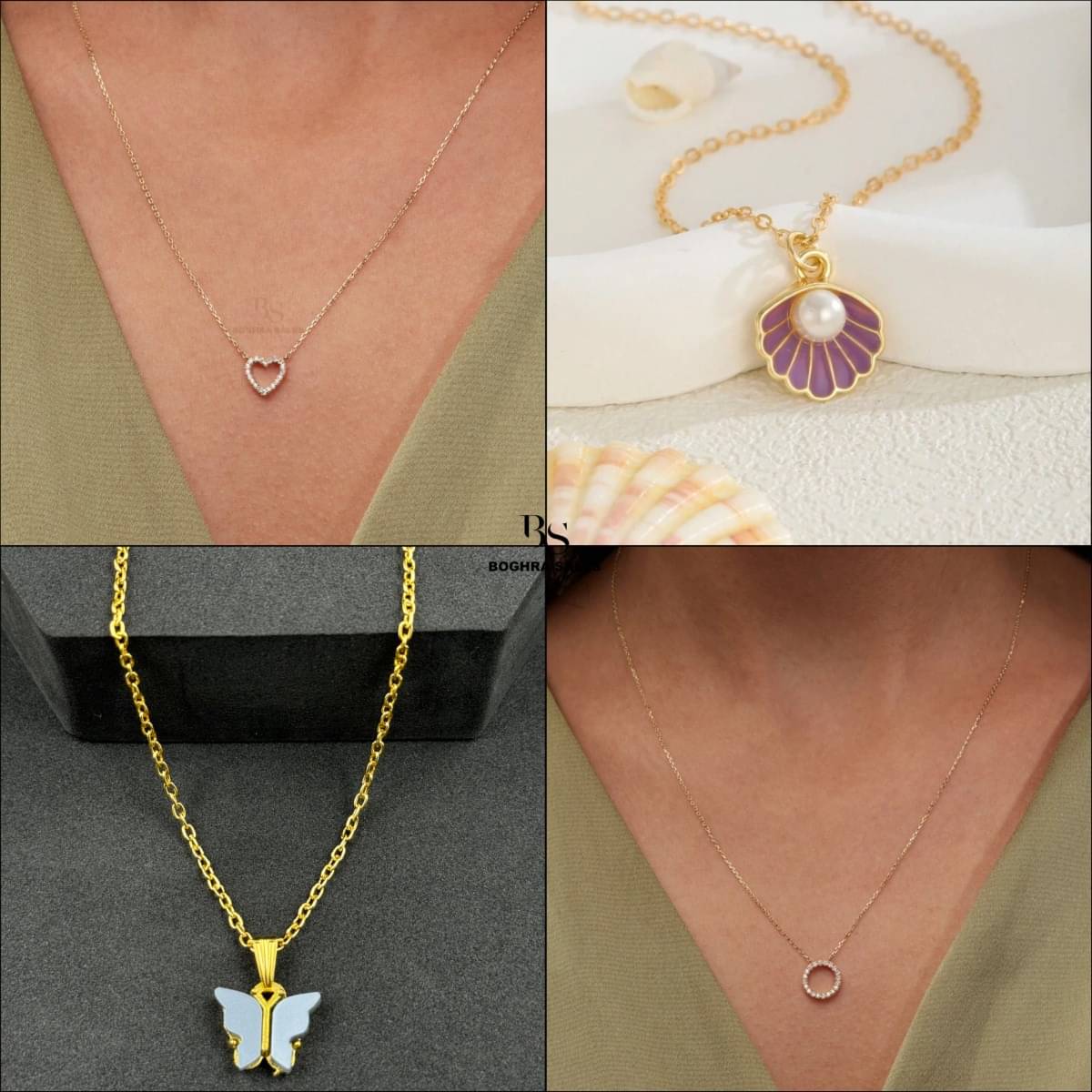 BOGHRA SALES Gold Pendant set ( Pack of 4 )     			BOGHRA SALES Gold Pendant set ( Pack of 4 )