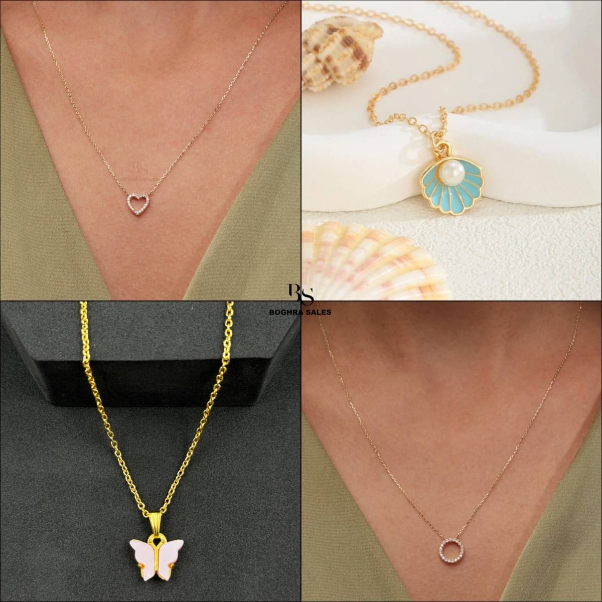 BOGHRA SALES Gold Pendant set ( Pack of 4 )     			BOGHRA SALES Gold Pendant set ( Pack of 4 )