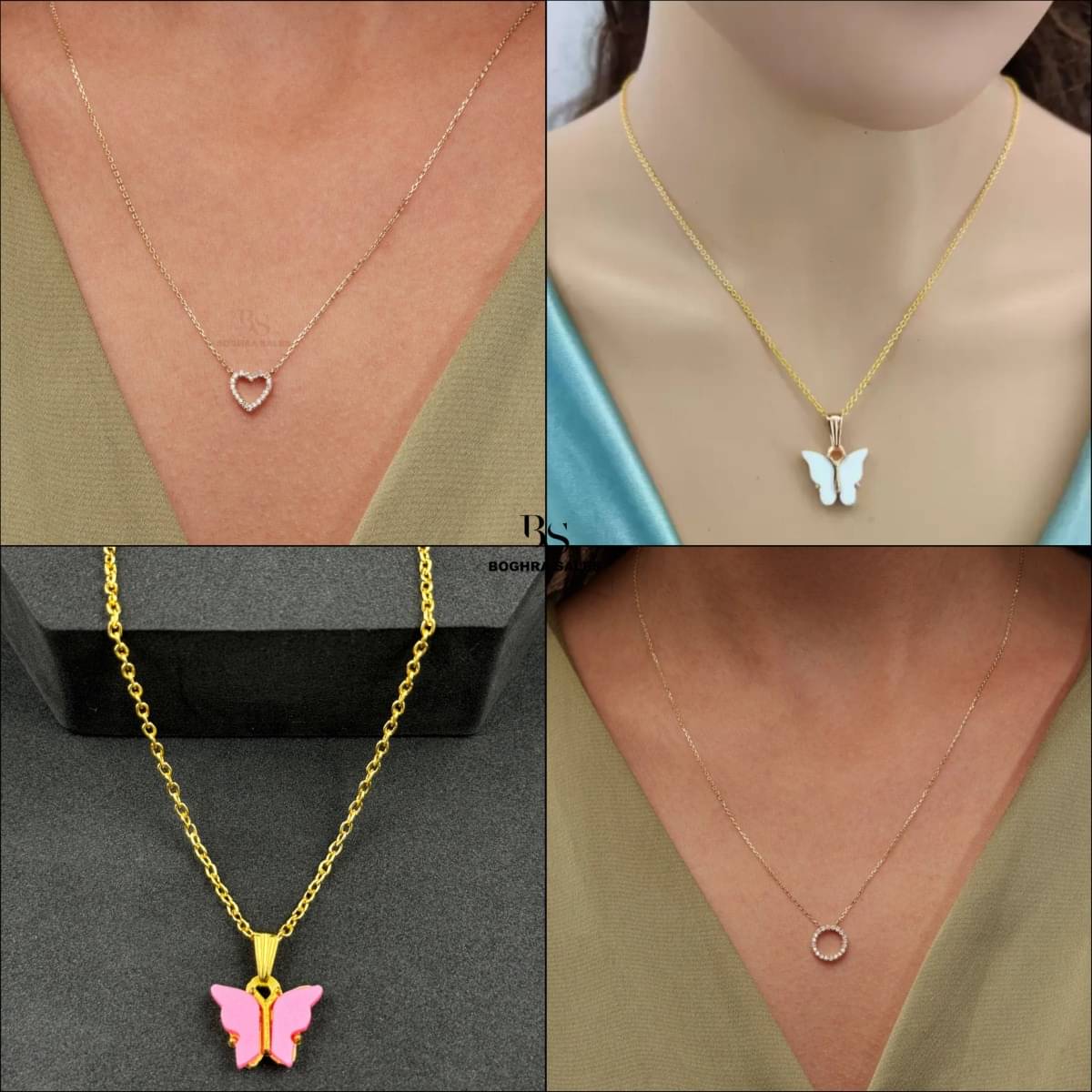 BOGHRA SALES Gold Pendant set ( Pack of 4 )     			BOGHRA SALES Gold Pendant set ( Pack of 4 )