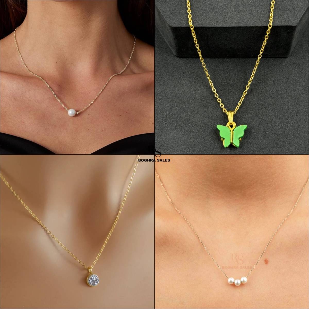 BOGHRA SALES Gold Pendant set ( Pack of 4 )     			BOGHRA SALES Gold Pendant set ( Pack of 4 )