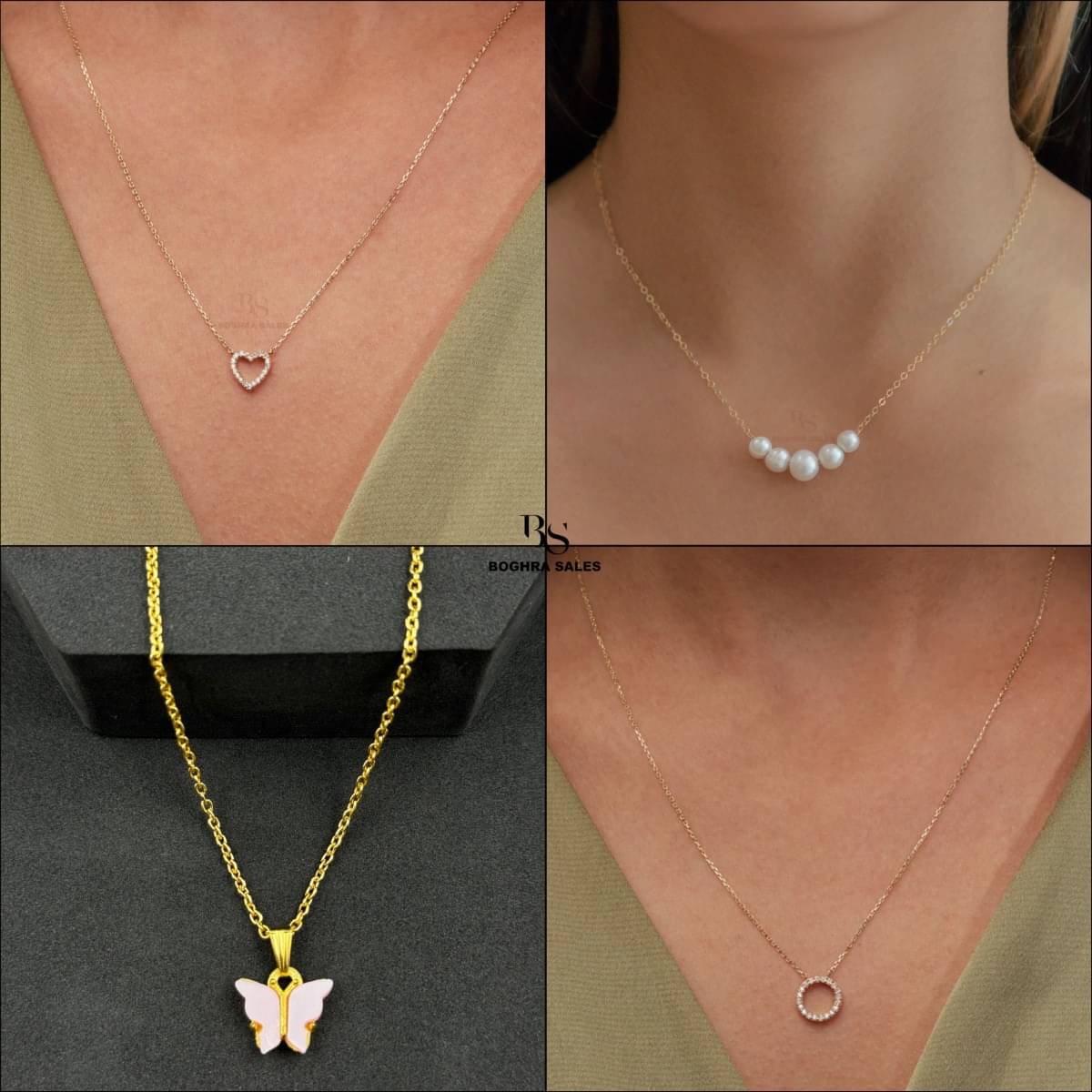 BOGHRA SALES Gold Pendant set ( Pack of 4 )     			BOGHRA SALES Gold Pendant set ( Pack of 4 )
