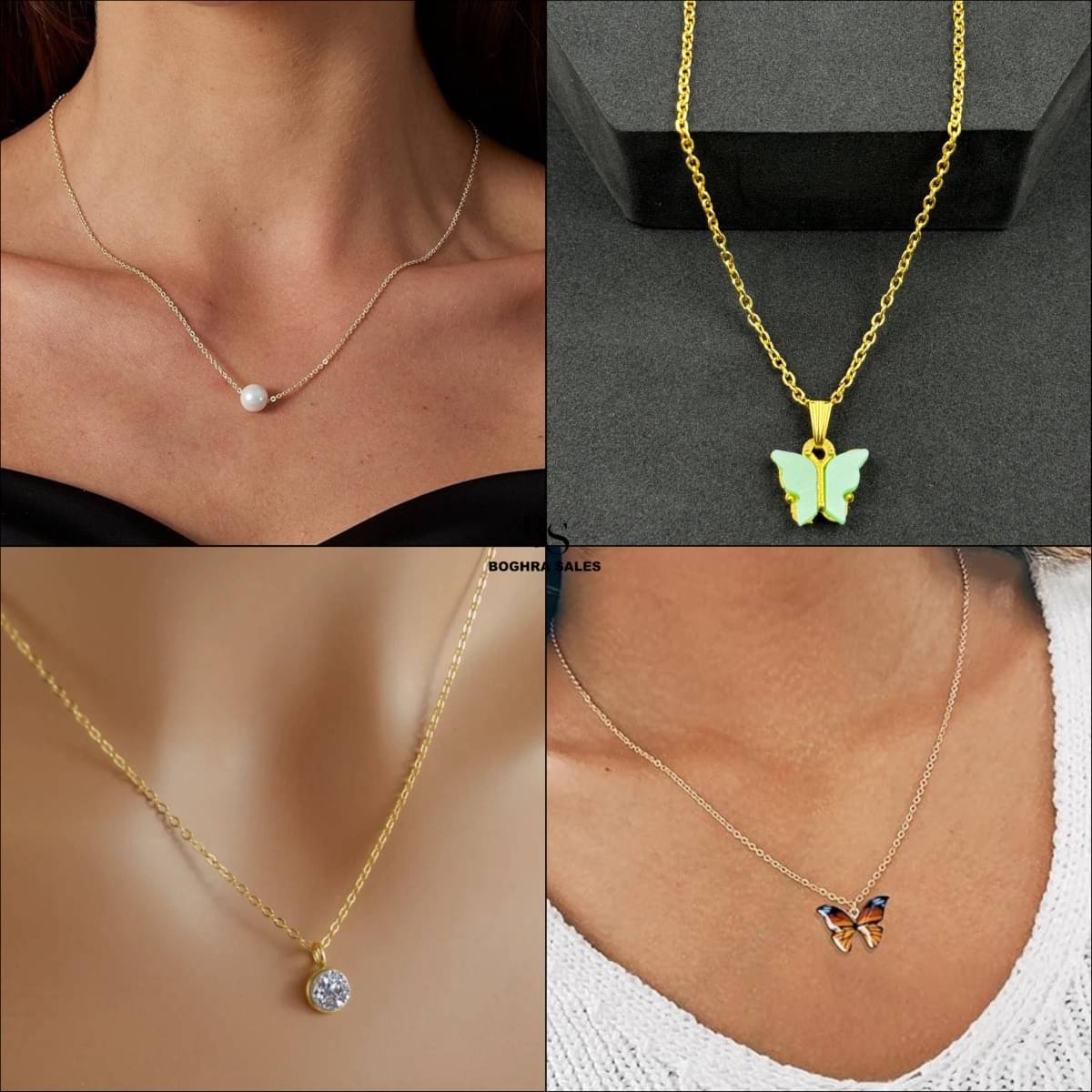 BOGHRA SALES Gold Pendant set ( Pack of 4 )     			BOGHRA SALES Gold Pendant set ( Pack of 4 )