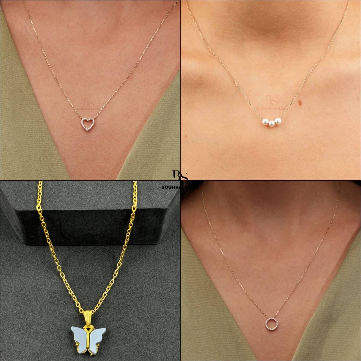 BOGHRA SALES Gold Pendant set ( Pack of 4 )     			BOGHRA SALES Gold Pendant set ( Pack of 4 )