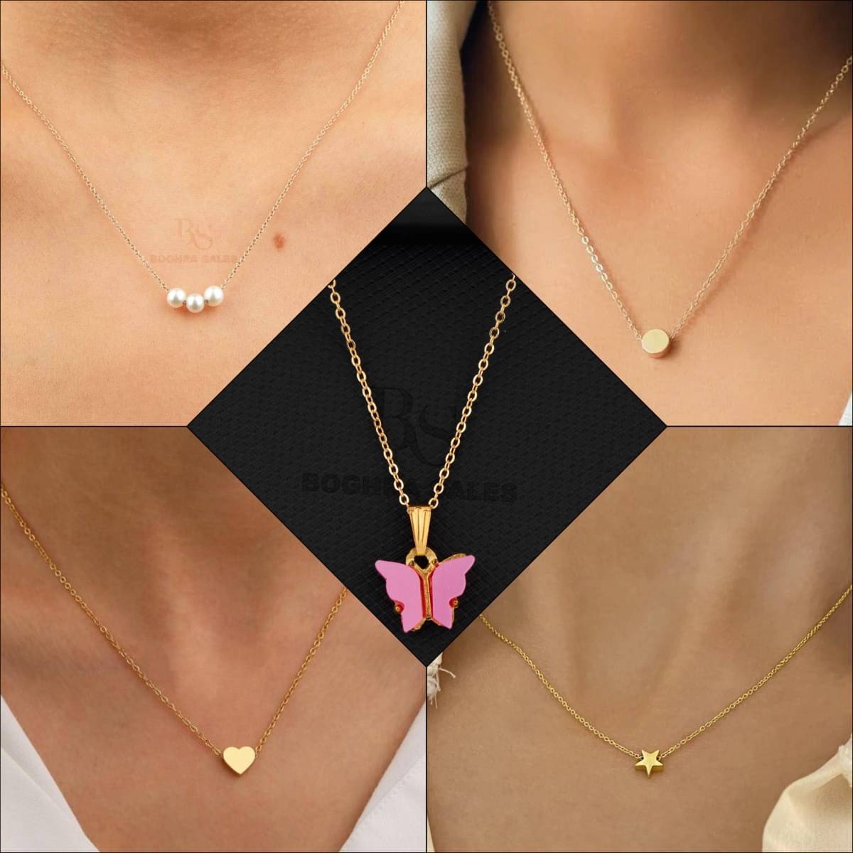 BOGHRA SALES Gold Pendant set ( Pack of 5 ) BOGHRA SALES Gold Pendant set ( Pack of 5 )